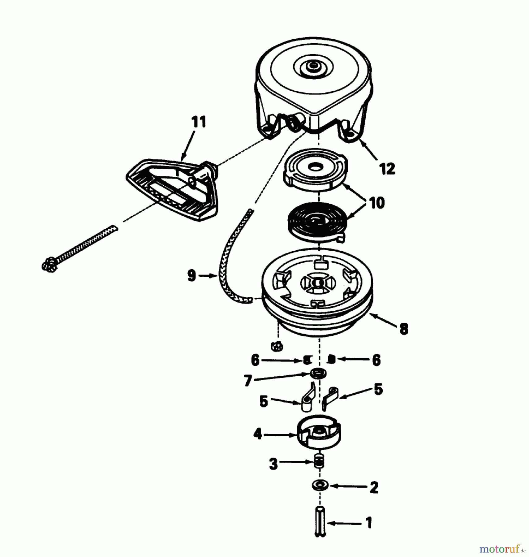  Toro Neu Snow Blowers/Snow Throwers Seite 1 38543 (824) - Toro 824 Power Shift Snowthrower, 1988 (8000001-8999999) REWIND STARTER NO. 590630