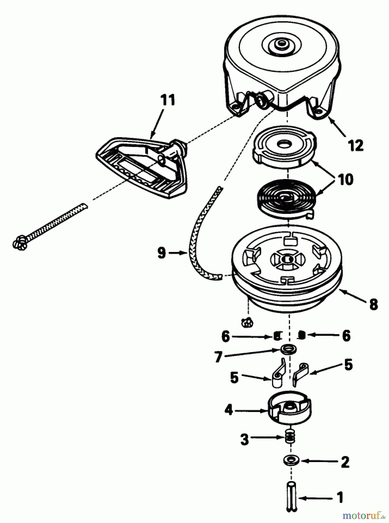  Toro Neu Snow Blowers/Snow Throwers Seite 1 38543 (824) - Toro 824 Power Shift Snowthrower, 1989 (9000001-9999999) REWIND STARTER TECUMSEH NO. 590630