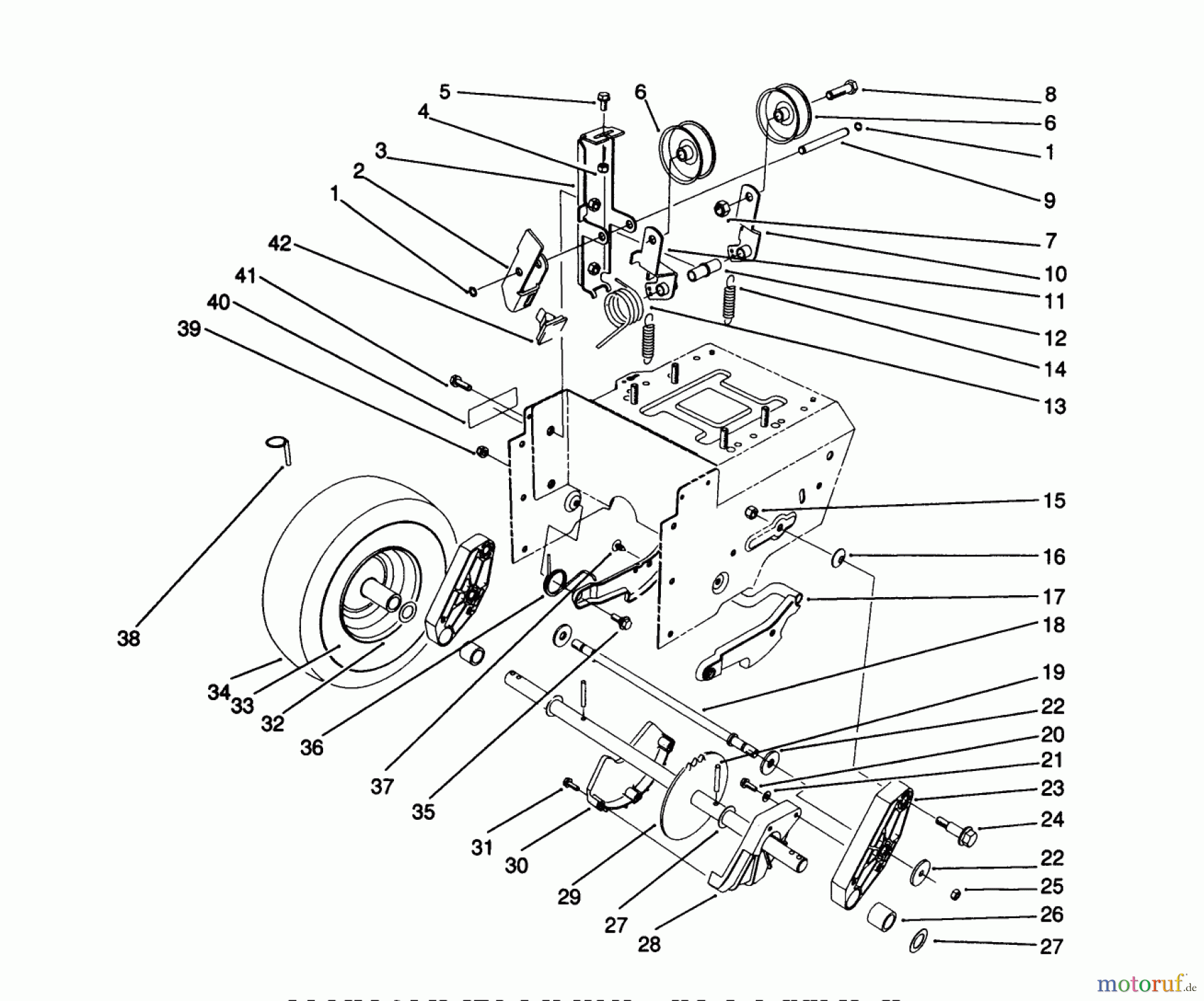  Toro Neu Snow Blowers/Snow Throwers Seite 1 38543 (824) - Toro 824 Power Shift Snowthrower, 1992 (2000001-2999999) TRACTION DRIVE ASSEMBLY