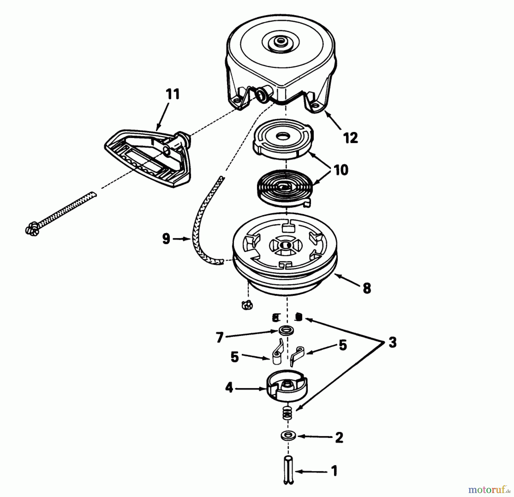  Toro Neu Snow Blowers/Snow Throwers Seite 1 38543 (824) - Toro 824 Power Shift Snowthrower, 1993 (3900001-3999999) REWIND STARTER TECUMSEH NO. 590630