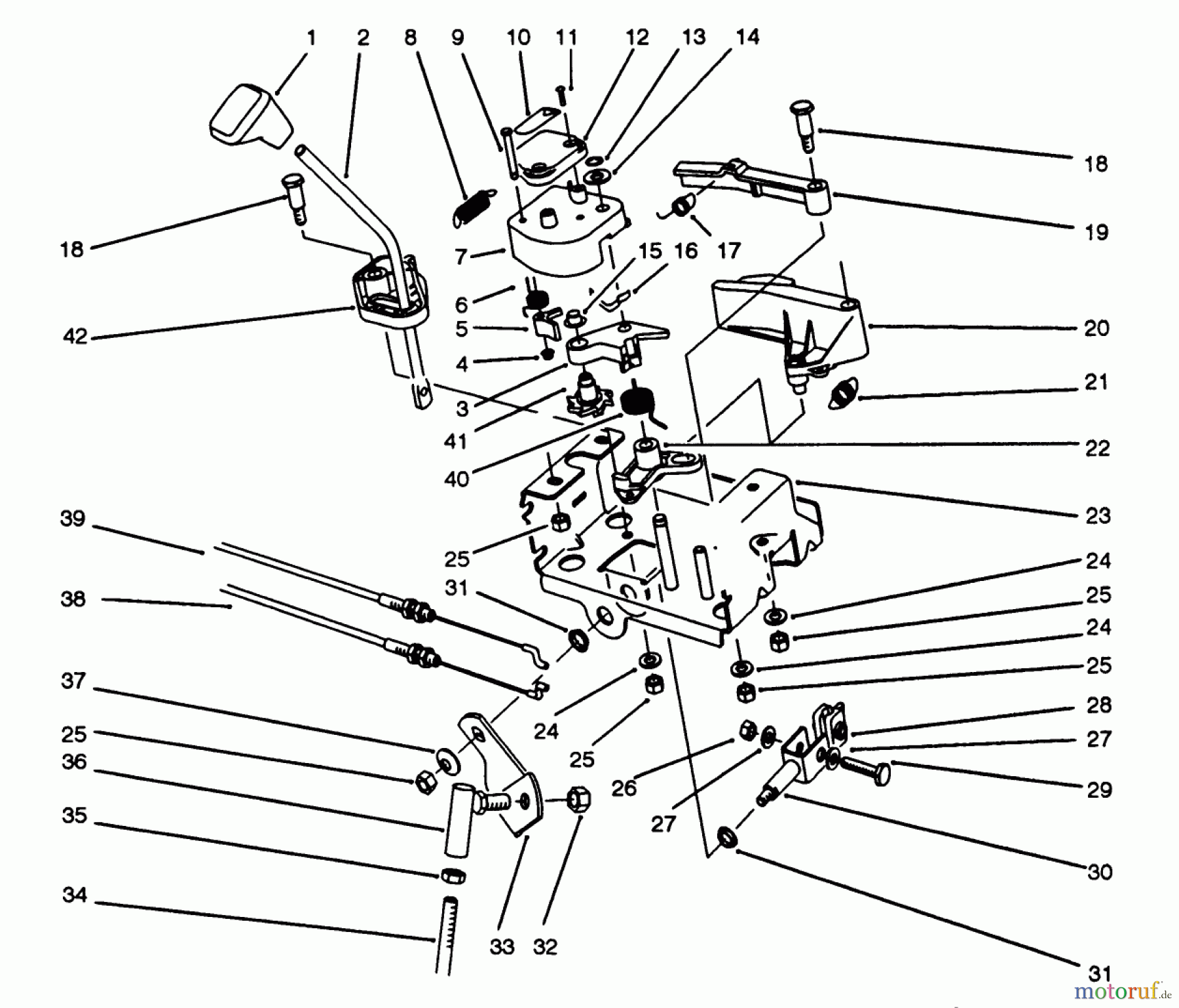  Toro Neu Snow Blowers/Snow Throwers Seite 1 38543 (824) - Toro 824 Power Shift Snowthrower, 1993 (3900001-3999999) TRACTION LINKAGE ASSEMBLY