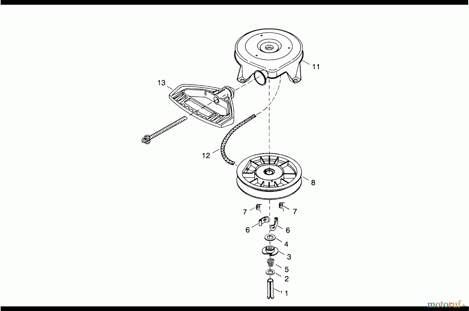  Toro Neu Snow Blowers/Snow Throwers Seite 1 38540 (824) - Toro 824 Power Shift Snowthrower, 1995 (5900001-5999999) REWIND STARTER TECUMSEH NO. 590672