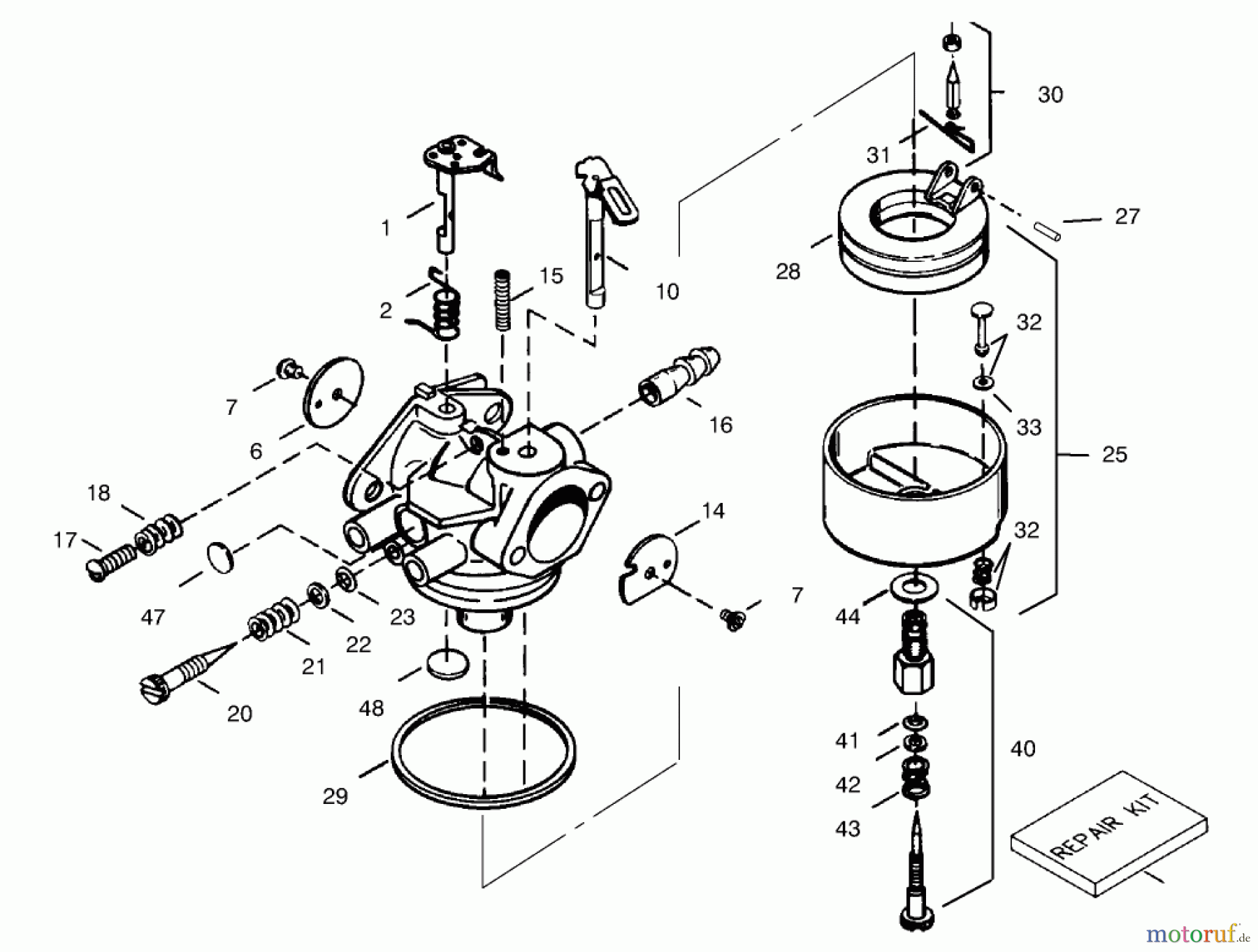  Toro Neu Snow Blowers/Snow Throwers Seite 1 38540 (824) - Toro 824 Power Shift Snowthrower, 1997 (7900001-7999999) CARBURETOR TECUMSEH NO. 632334A