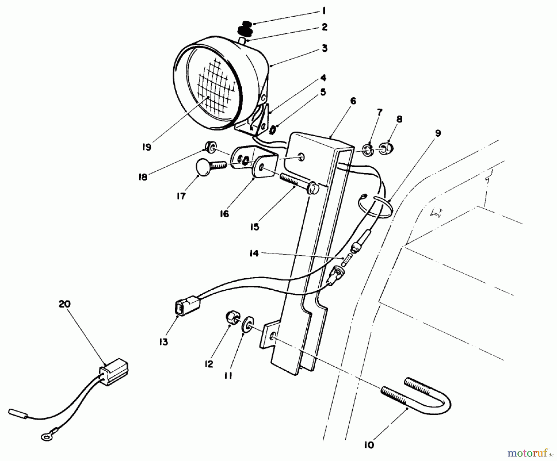  Toro Neu Snow Blowers/Snow Throwers Seite 1 38555 (1028) - Toro 1028 Power Shift Snowthrower, 1993 (3900001-3999999) LIGHT ASSEMBLY NO. 66-7940