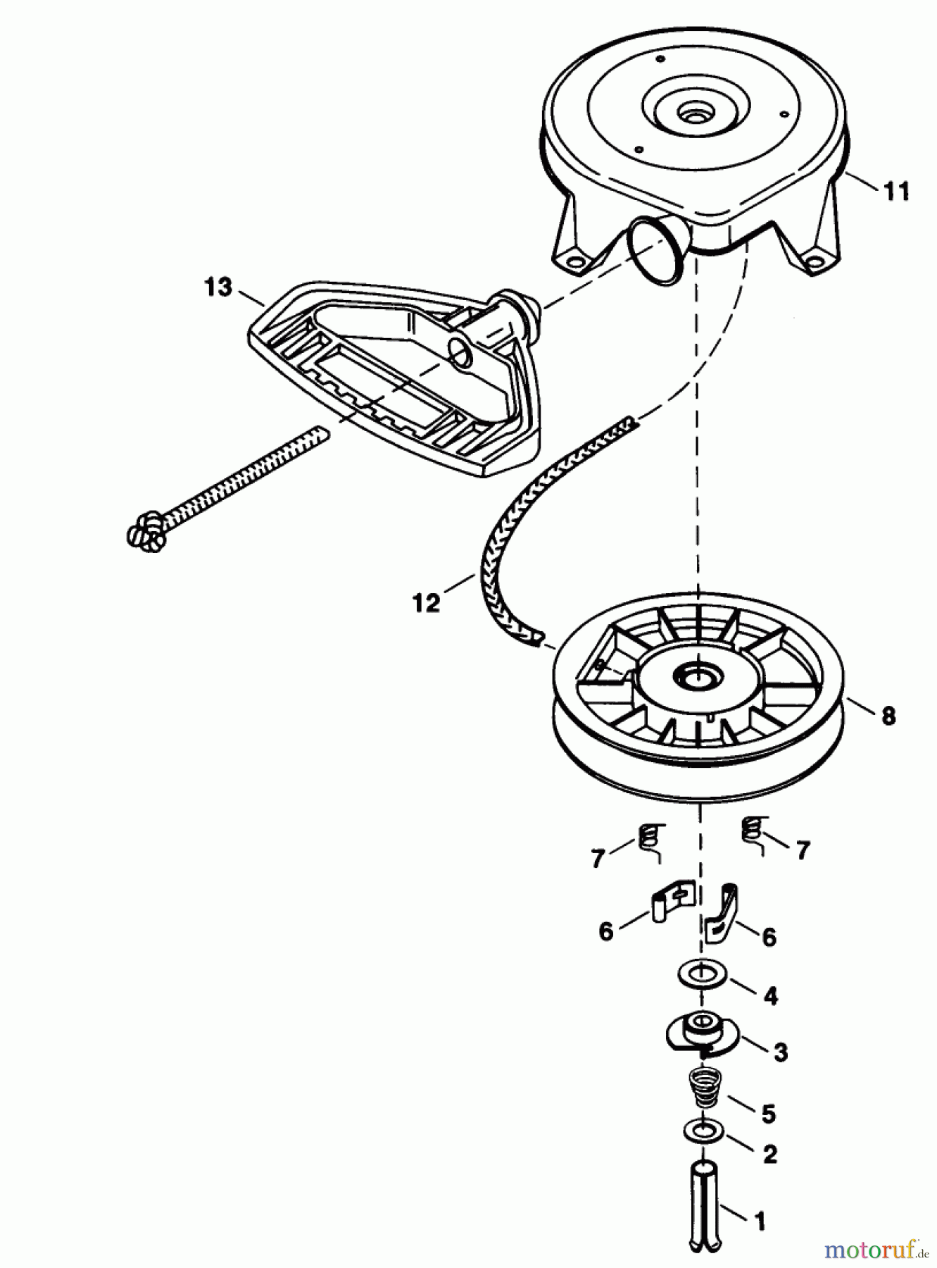  Toro Neu Snow Blowers/Snow Throwers Seite 1 38555 (1028) - Toro 1028 Power Shift Snowthrower, 1993 (3900001-3999999) REWIND STARTER NO. 590672