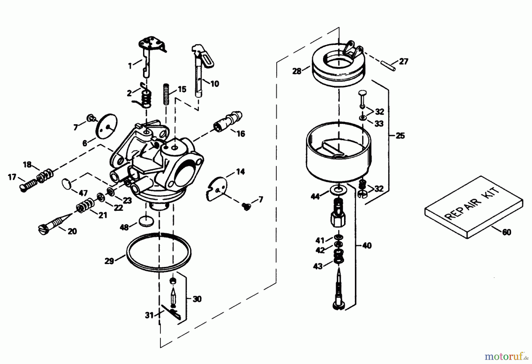  Toro Neu Snow Blowers/Snow Throwers Seite 1 38555 (1028) - Toro 1028 Power Shift Snowthrower, 1994 (4900001-4999999) CARBURETOR NO. 632370A