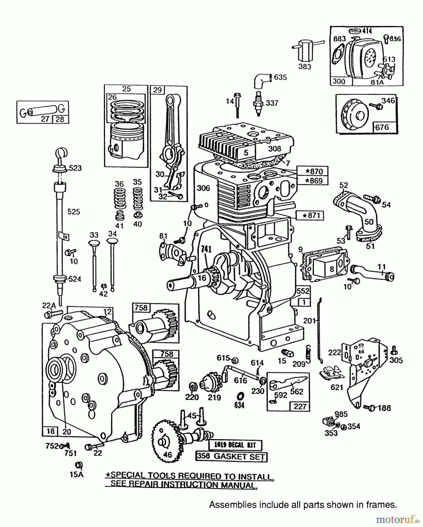  Toro Neu Snow Blowers/Snow Throwers Seite 1 38565 (1132) - Toro 1132 Power Shift Snowthrower, 1989 (9000001-9999999) ENGINE BRIGGS & STRATTON MODEL 252416 TYPE 0756-01 & 0757-01 (MODEL NO. 38580 & 38565) #1