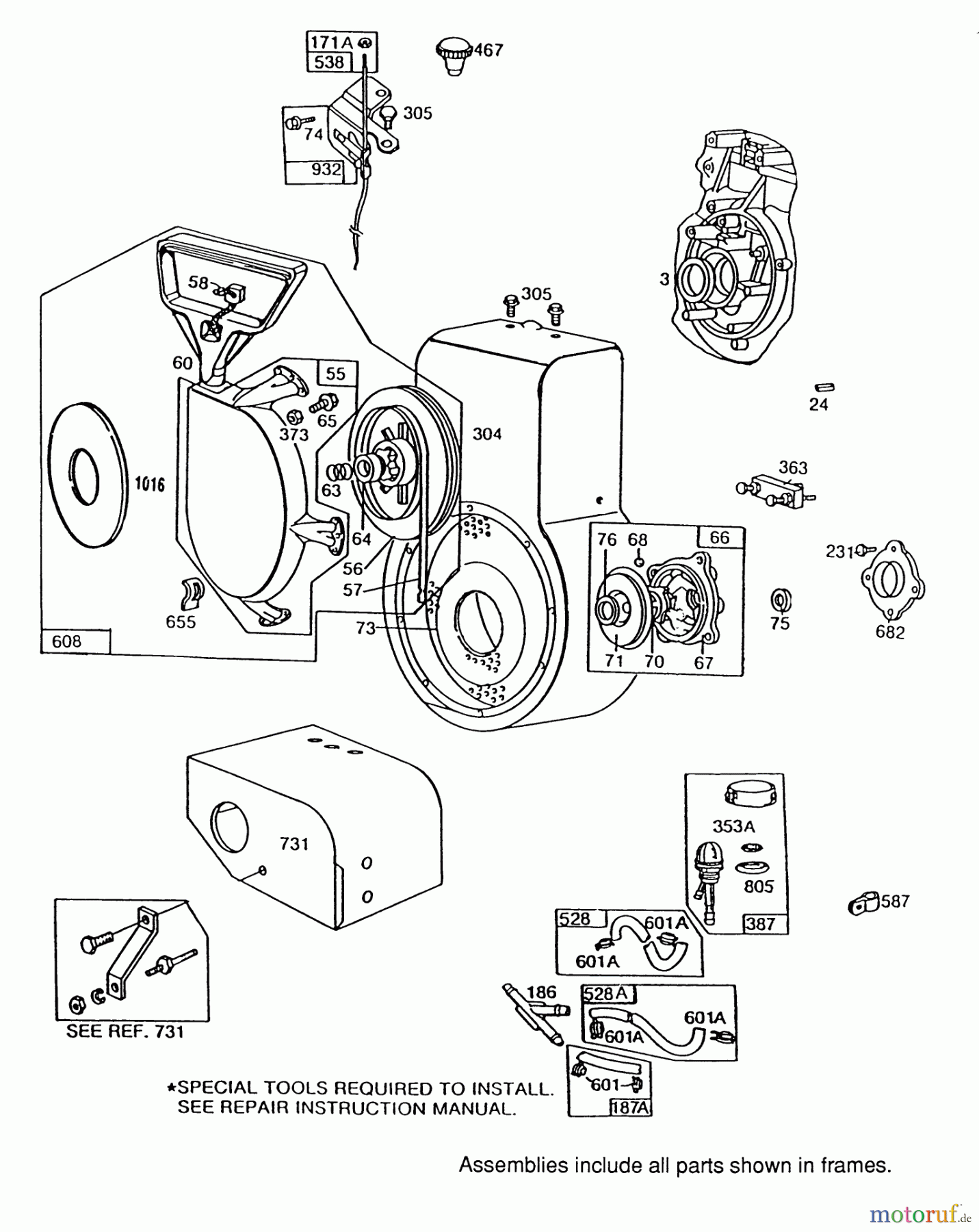  Toro Neu Snow Blowers/Snow Throwers Seite 1 38580 (1132) - Toro 1132 Power Shift Snowthrower, 1989 (9000001-9999999) ENGINE BRIGGS & STRATTON MODEL 252416 TYPE 0756-01 & 0757-01 (MODEL NO. 38580 & 38565) #2