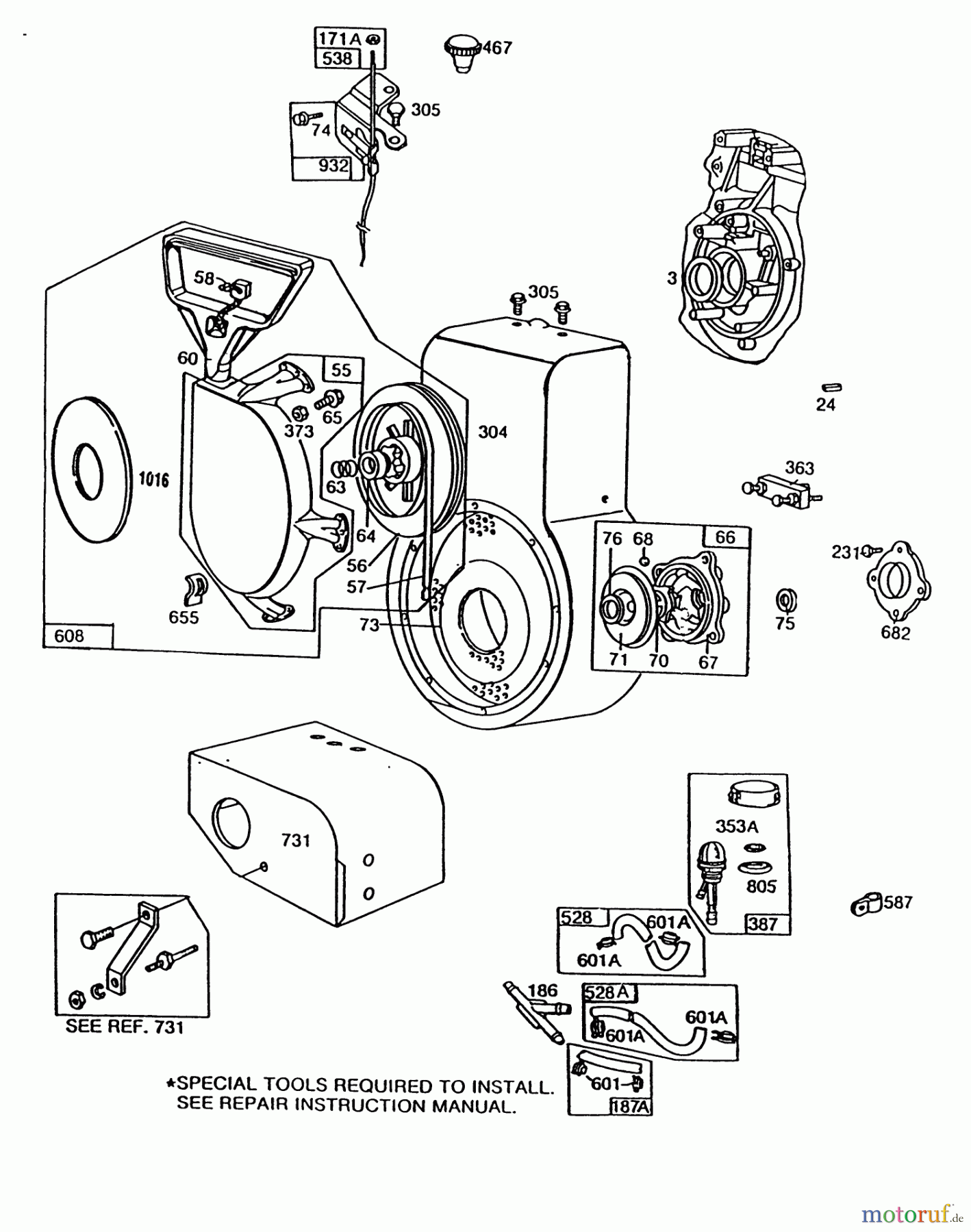  Toro Neu Snow Blowers/Snow Throwers Seite 1 38566 (1132) - Toro 1132 Power Shift Snowthrower, 1990 (0000001-0999999) ENGINE BRIGGS & STRATTON MODEL 252416 TYPE 0756-01 & 0757-01 (MODEL NO. 38580 & 38566) #2