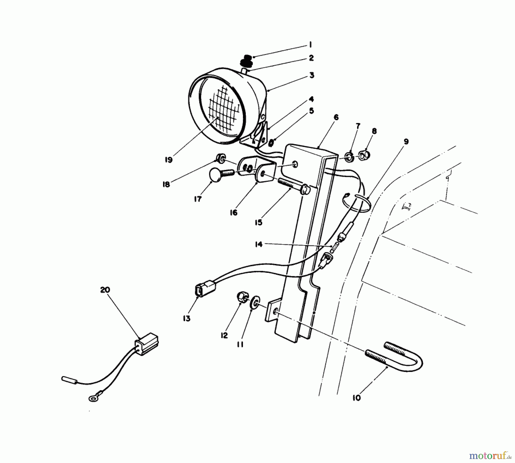  Toro Neu Snow Blowers/Snow Throwers Seite 1 38580 (1132) - Toro 1132 Power Shift Snowthrower, 1992 (2000001-2999999) LIGHT KIT NO. 66-7940 (OPTIONAL)