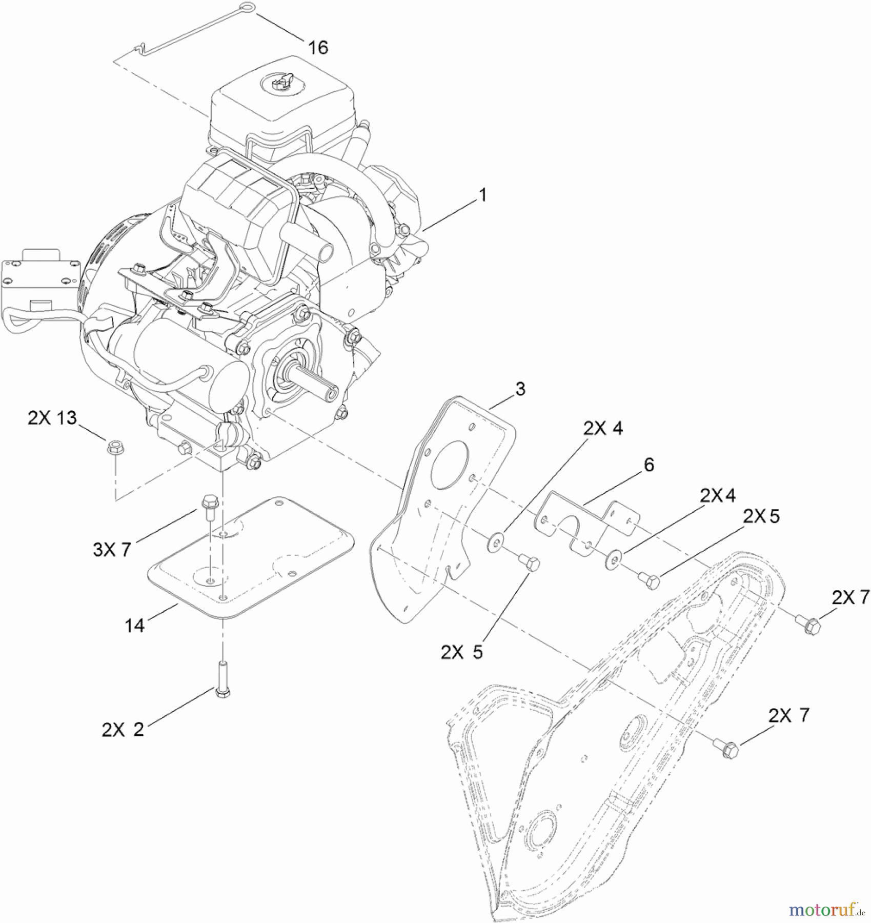  Toro Neu Snow Blowers/Snow Throwers Seite 1 38569 (6053 ES) - Toro CCR 6053 ES Quick Clear Snowthrower, 2013 (SN 313002000-313999999) ENGINE ASSEMBLY