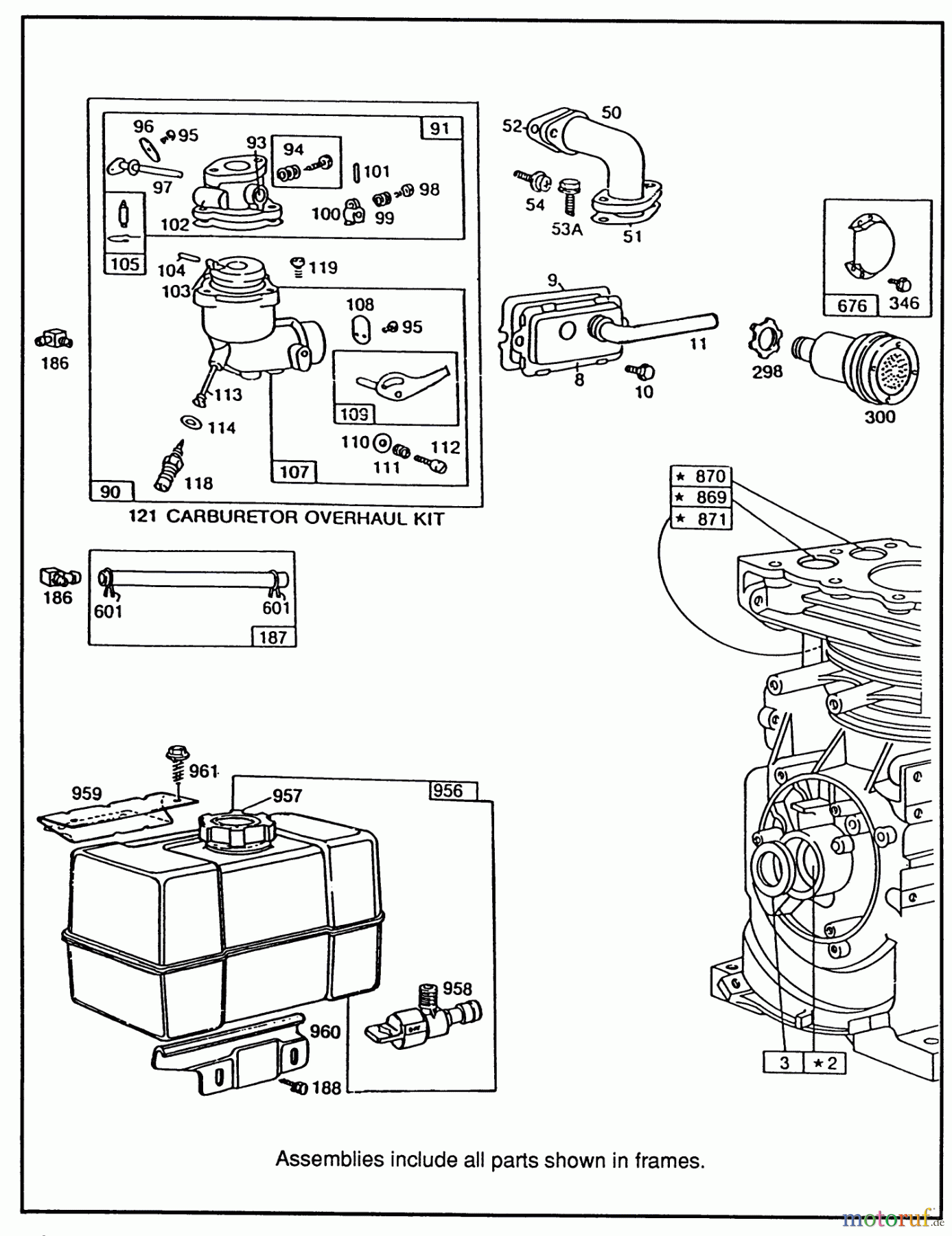  Toro Neu Snow Blowers/Snow Throwers Seite 1 38570 (828) - Toro 828 Power Shift Snowthrower, 1990 (0000001-0999999) ENGINE BRIGGS & STRATTON MODEL 190406 TYPE 3104-01 #2