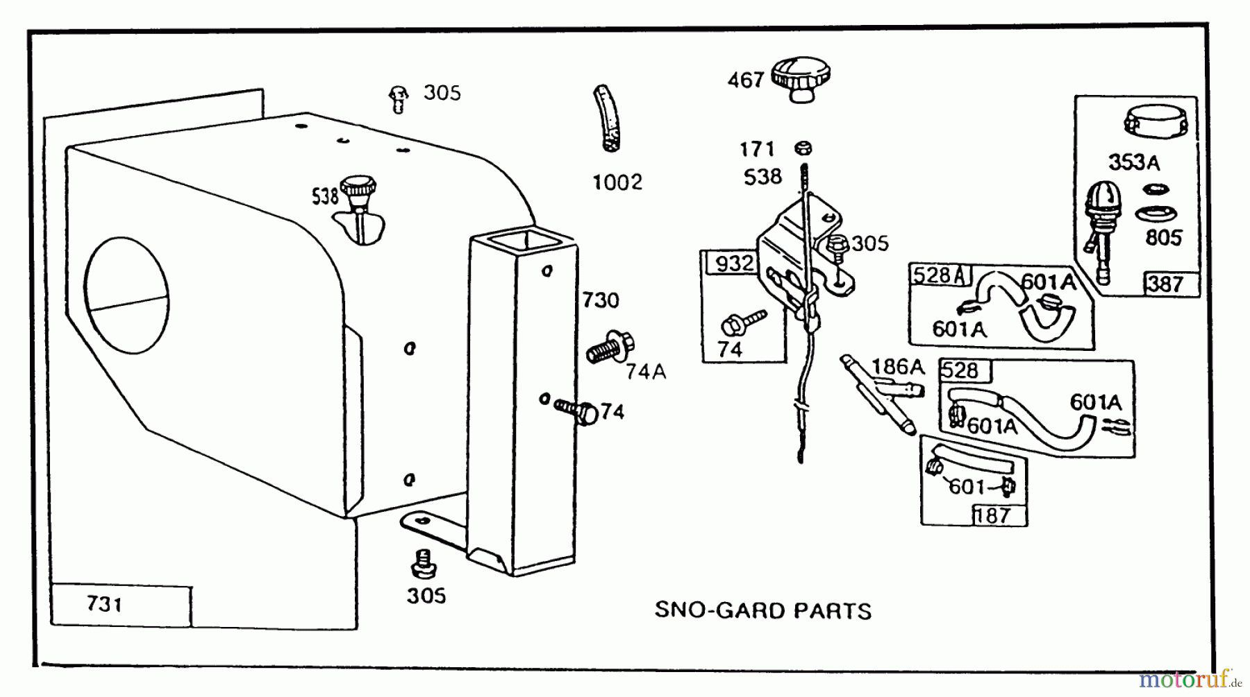  Toro Neu Snow Blowers/Snow Throwers Seite 1 38570 (828) - Toro 828 Power Shift Snowthrower, 1993 (3900001-3999999) ENGINE BRIGGS & STRATTON MODEL 190406 TYPE 3104-01 #3