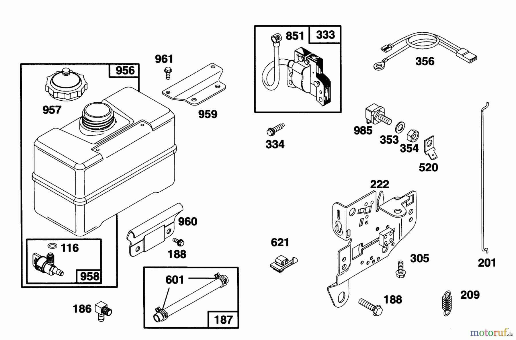  Toro Neu Snow Blowers/Snow Throwers Seite 1 38570 (828) - Toro 828 Power Shift Snowthrower, 1995 (5900001-5999999) ENGINE BRIGGS & STRATTON MODEL 190406-6142-01 #7