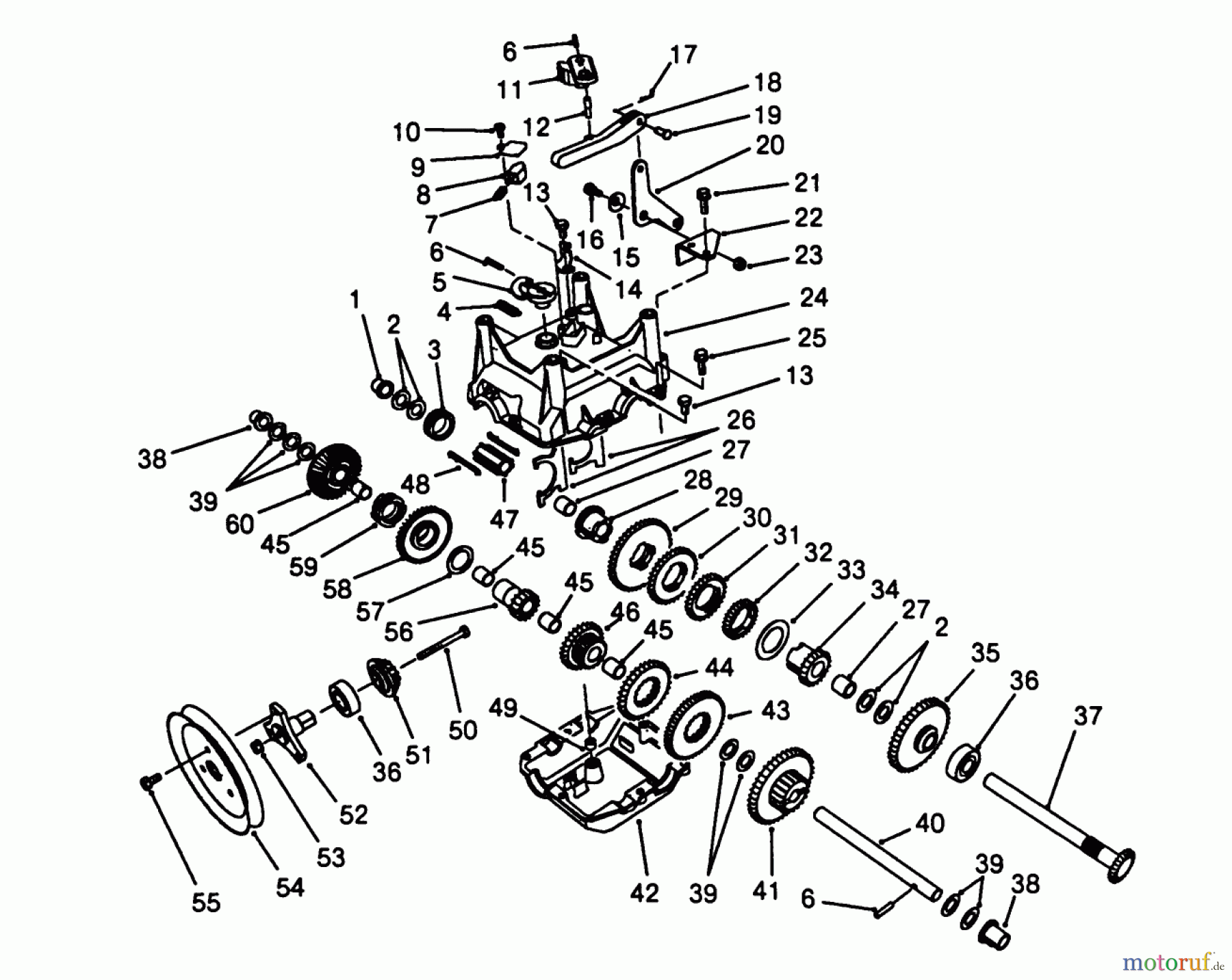  Toro Neu Snow Blowers/Snow Throwers Seite 1 38573 (828) - Toro 828 Power Shift Snowthrower, 1988 (8000001-8999999) TRANSMISSION ASSEMBLY NO. 62-0190