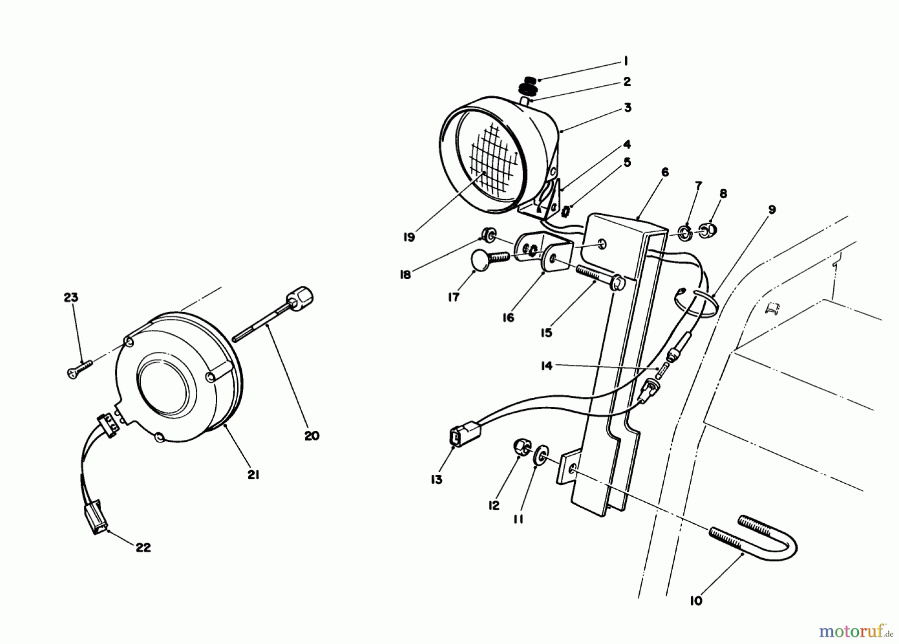  Toro Neu Snow Blowers/Snow Throwers Seite 1 38574 (828) - Toro 828 Power Shift Snowthrower, 1990 (0000001-0999999) LIGHT ASSEMBLY