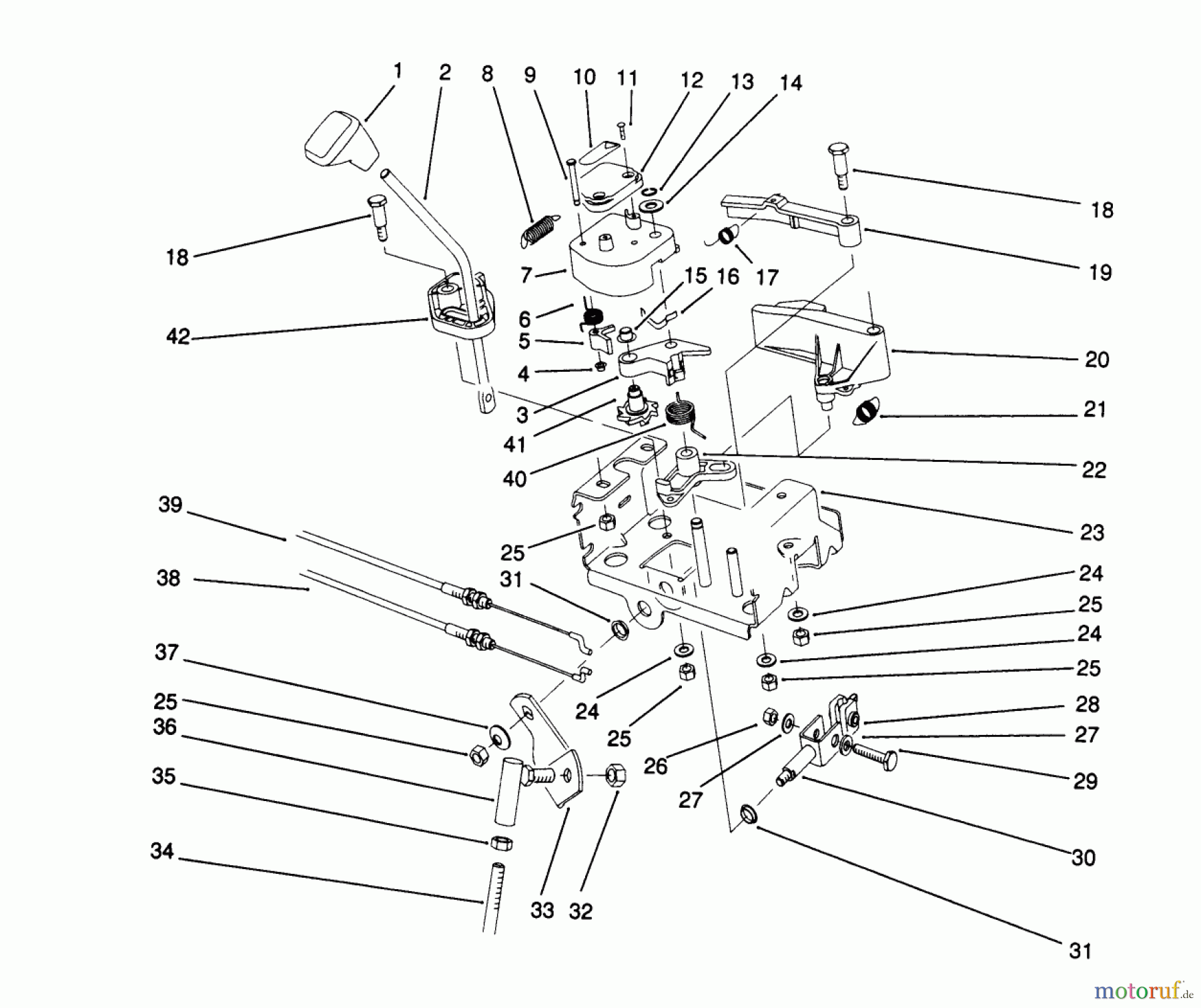  Toro Neu Snow Blowers/Snow Throwers Seite 1 38574 (828) - Toro 828 Power Shift Snowthrower, 1992 (2000001-2999999) TRACTION LINKAGE ASSEMBLY