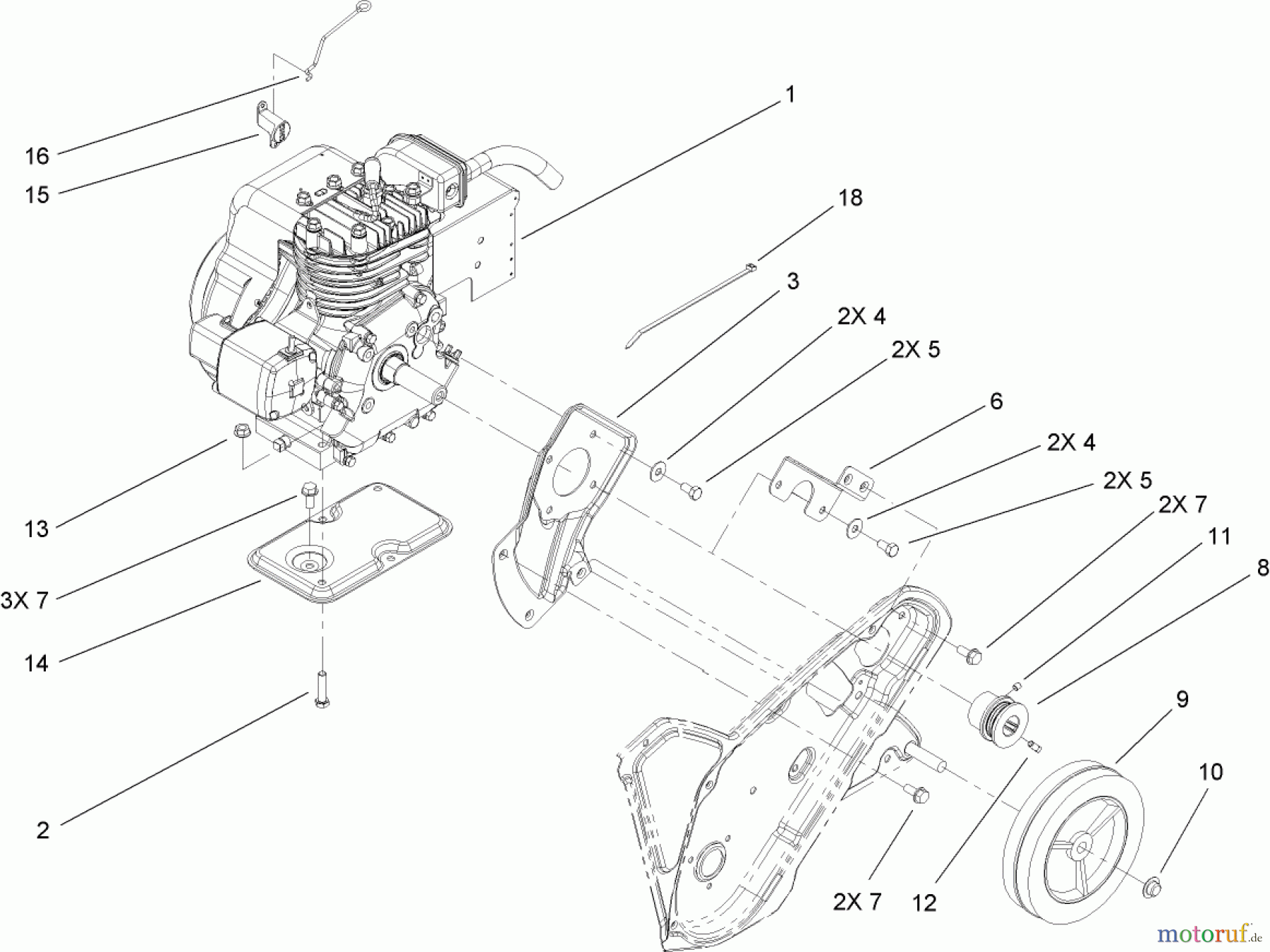  Toro Neu Snow Blowers/Snow Throwers Seite 1 38575 (6053) - Toro CCR 6053 Quick Clear Snowthrower, 2010 (310000001-310999999) ENGINE, FRAME AND WHEEL ASSEMBLY