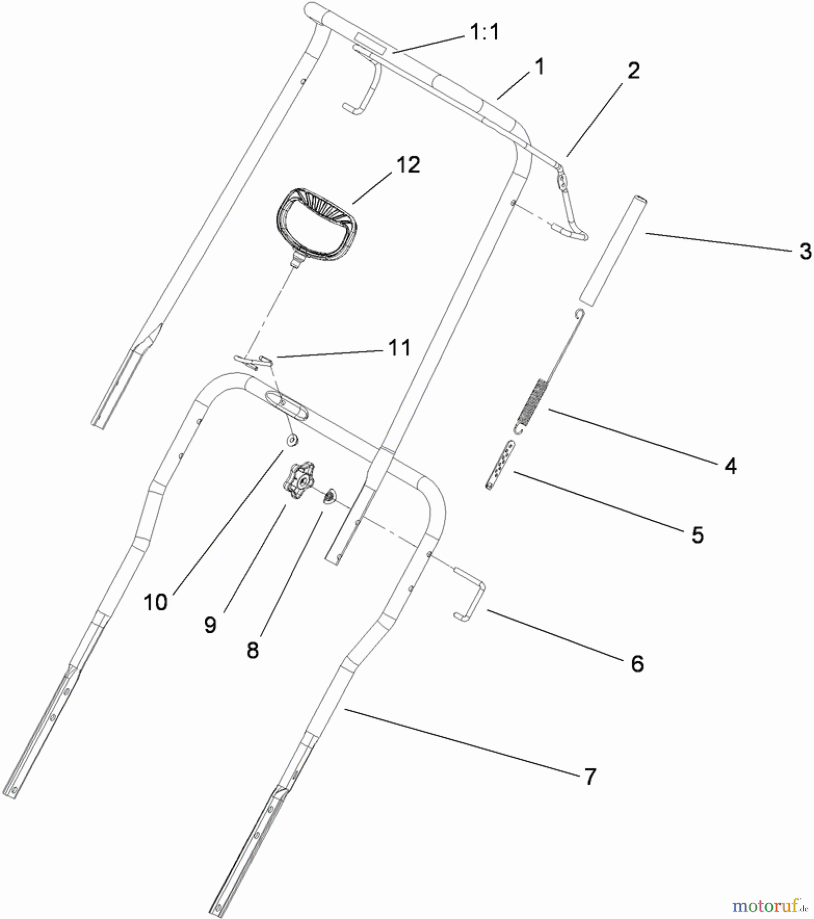  Toro Neu Snow Blowers/Snow Throwers Seite 1 38575 (6053) - Toro CCR 6053 Quick Clear Snowthrower, 2008 (280000001-280999999) HANDLE ASSEMBLY