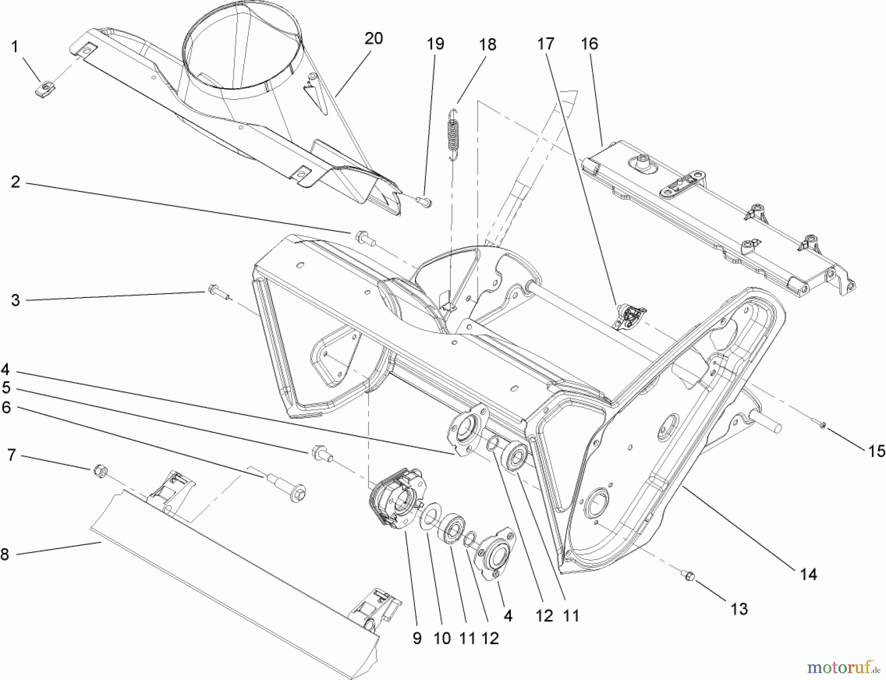  Toro Neu Snow Blowers/Snow Throwers Seite 1 38575 (6053) - Toro CCR 6053 Quick Clear Snowthrower, 2008 (280000001-280999999) ROTOR HOUSING AND SCRAPER ASSEMBLY