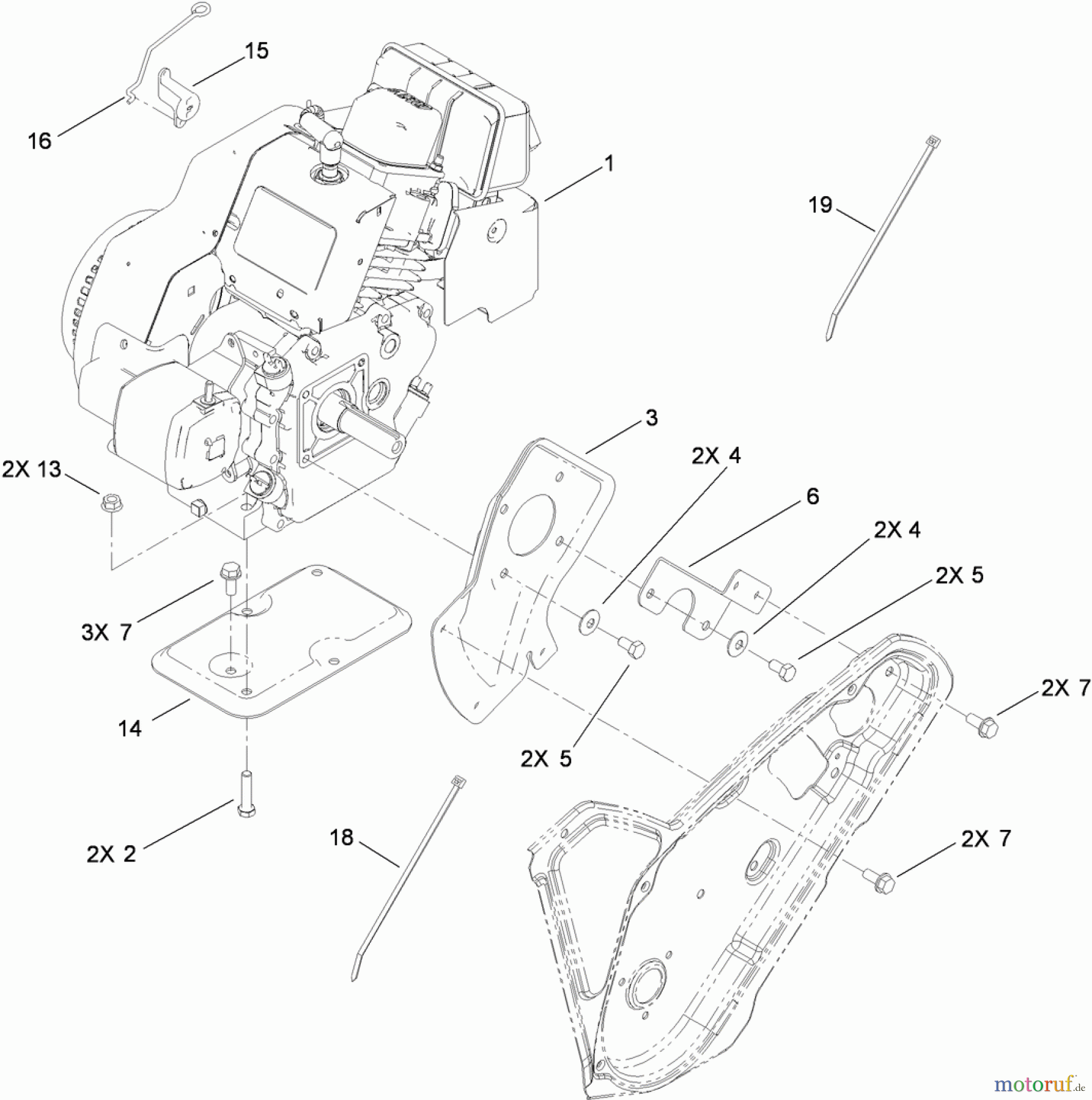  Toro Neu Snow Blowers/Snow Throwers Seite 1 38578 - Toro Power Clear Snowthrower, 2010 (310000001-310999999) ENGINE ASSEMBLY