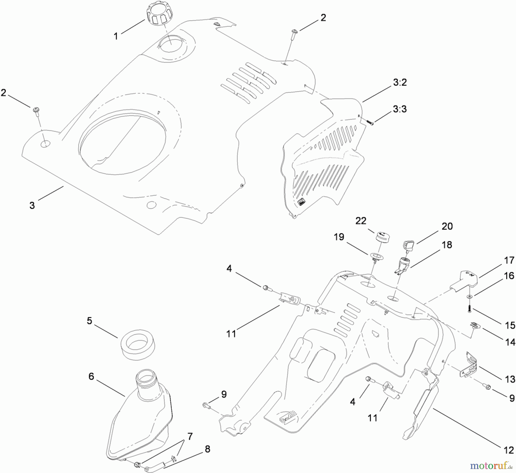  Toro Neu Snow Blowers/Snow Throwers Seite 1 38578 - Toro Power Clear Snowthrower, 2010 (310000001-310999999) SHROUD ASSEMBLY