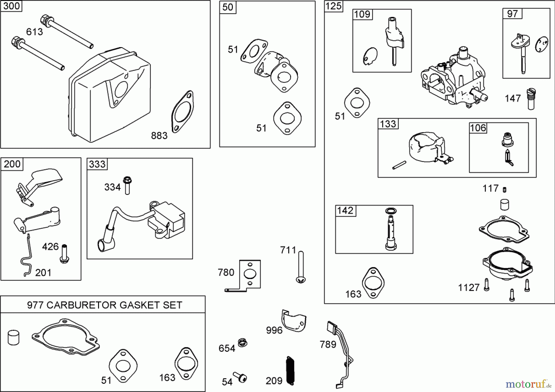  Toro Neu Snow Blowers/Snow Throwers Seite 1 38581 - Toro Power Clear Snowthrower, 2009 (290000001-290999999) MUFFLER, CARBURETOR AND INTAKE MANIFOLD ASSEMBLY BRIGGS AND STRATTON 084232-0121-E8