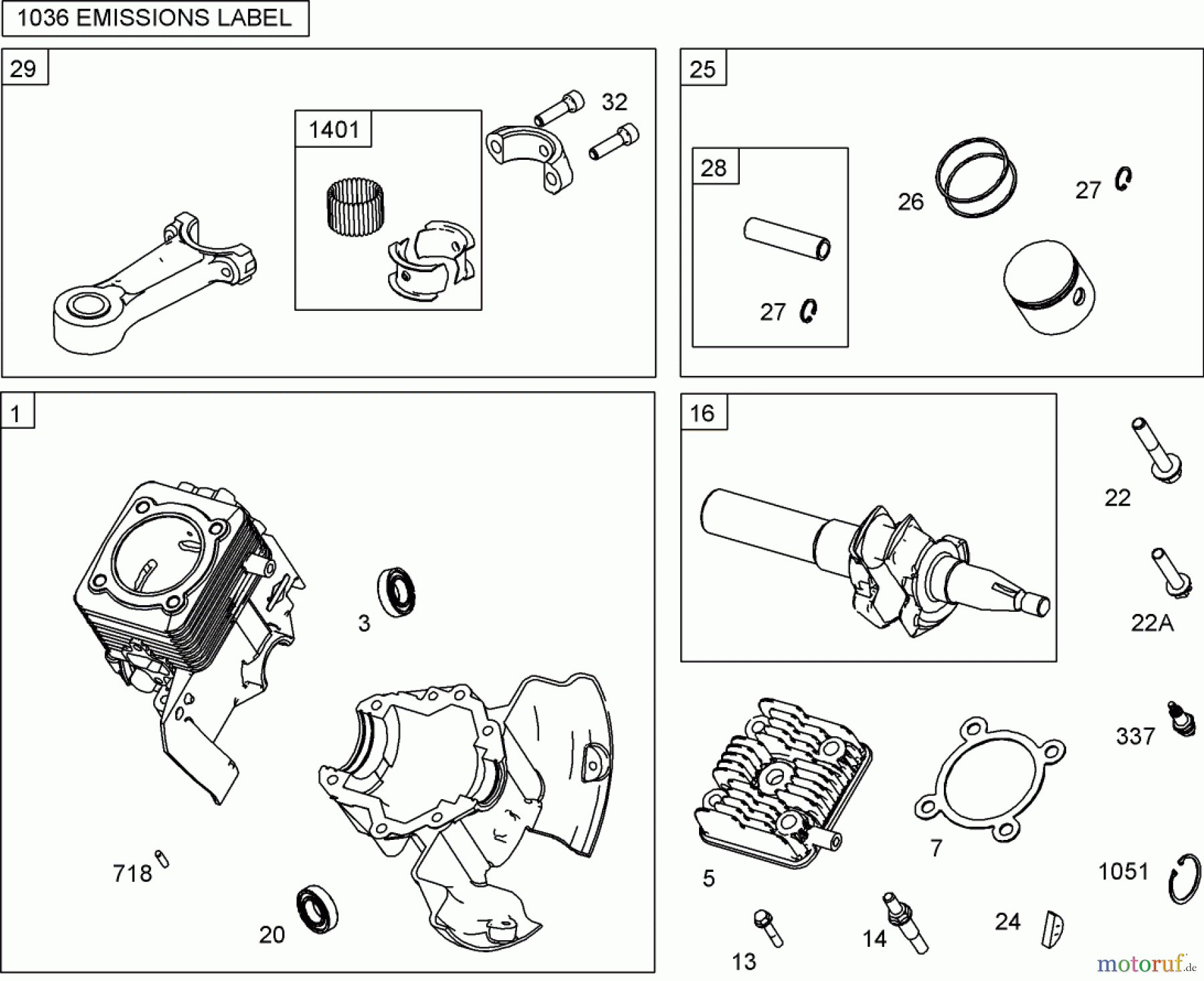  Toro Neu Snow Blowers/Snow Throwers Seite 1 38583 - Toro Power Clear Snowthrower, 2009 (290000001-290999999) CYLINDER, PISTON AND CONNECTING ROD ASSEMBLIES BRIGGS AND STRATTON 084232-0121-E8