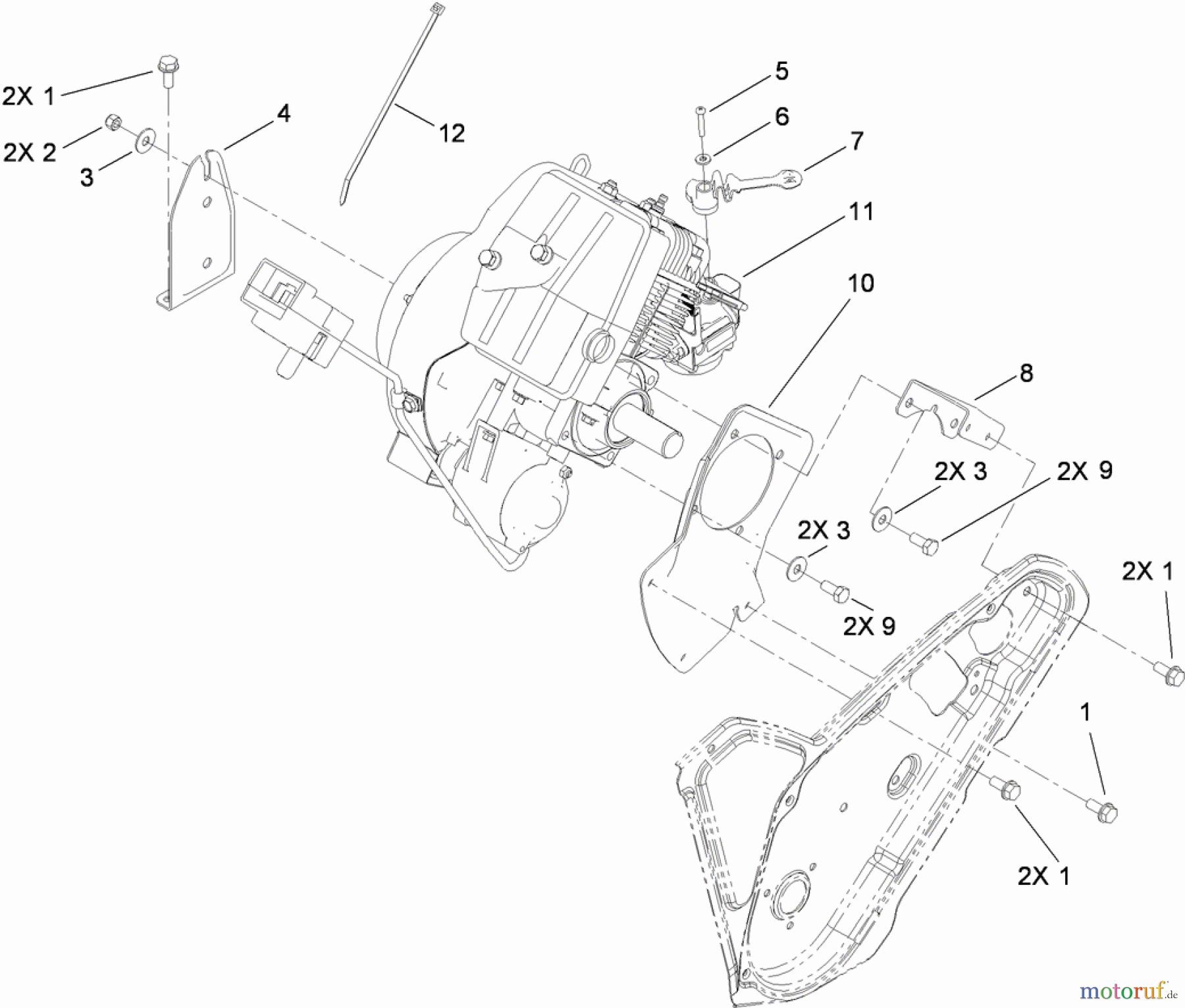  Toro Neu Snow Blowers/Snow Throwers Seite 1 38583 - Toro Power Clear Snowthrower, 2010 (310000001-310999999) ENGINE AND MOUNTING ASSEMBLY