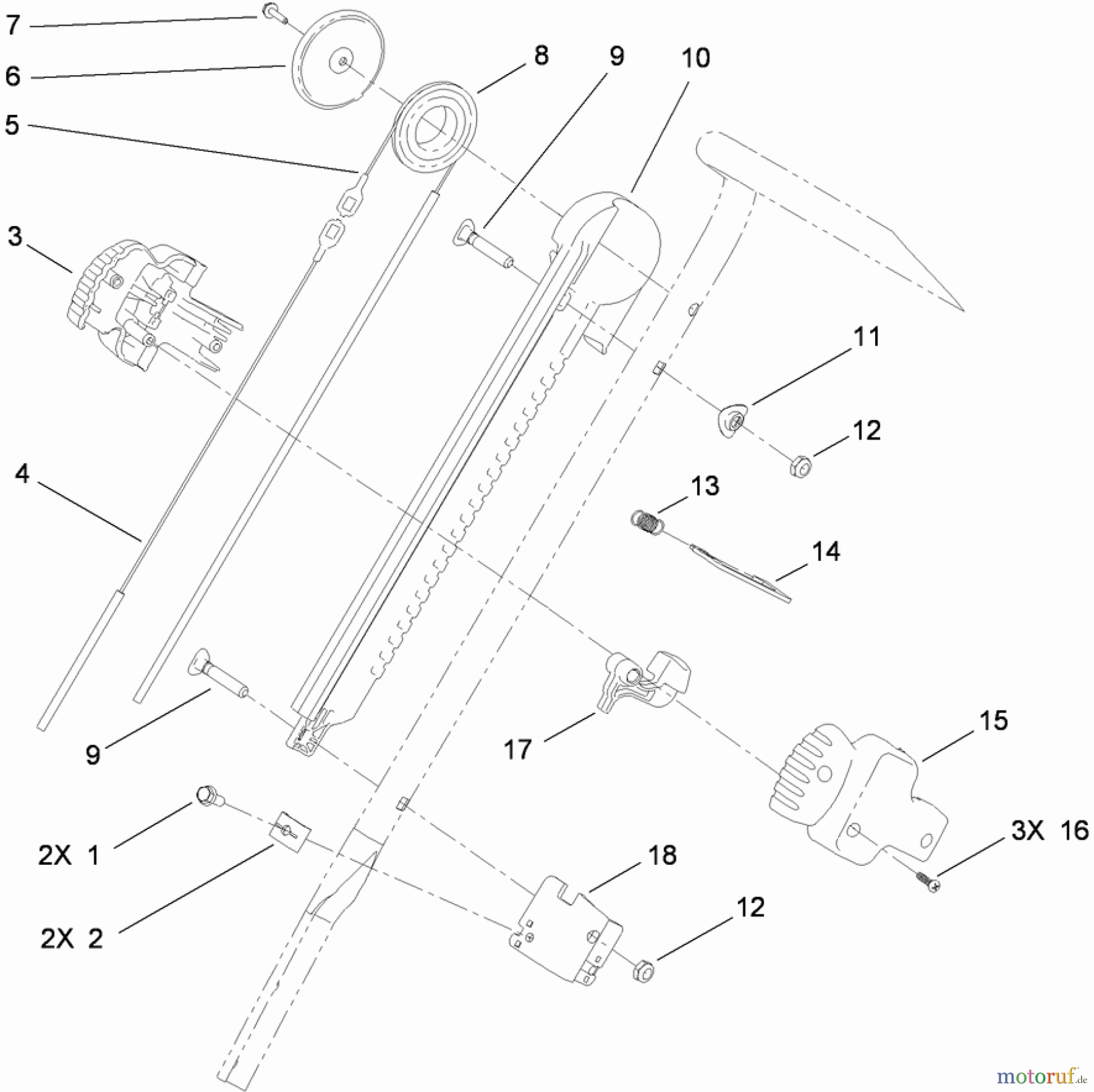  Toro Neu Snow Blowers/Snow Throwers Seite 1 38584 - Toro Power Clear Snowthrower, 2010 (310000001-310999999) HANDLE CHUTE CONTROL ASSEMBLY