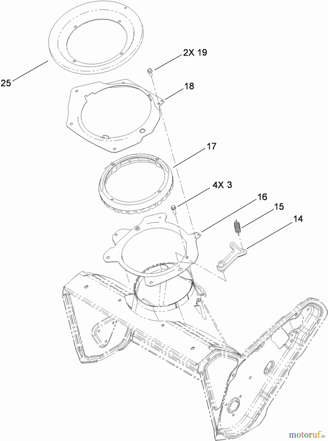  Toro Neu Snow Blowers/Snow Throwers Seite 1 38587 - Toro Power Clear Snowthrower, 2010 (310000001-310999999) CHUTE CONTROL ASSEMBLY #1