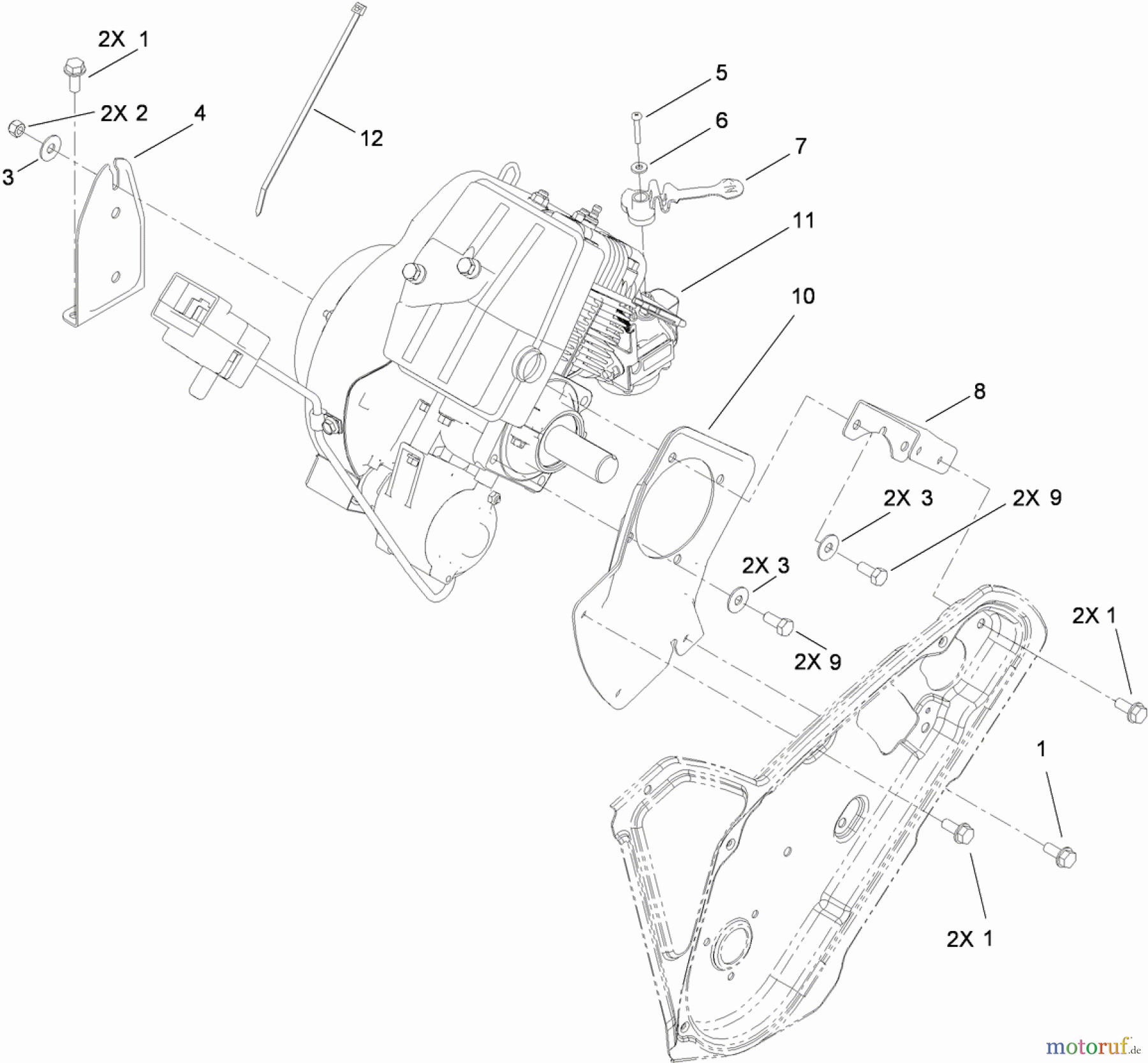  Toro Neu Snow Blowers/Snow Throwers Seite 1 38587 - Toro Power Clear Snowthrower, 2011 (311000001-311020000) ENGINE ASSEMBLY