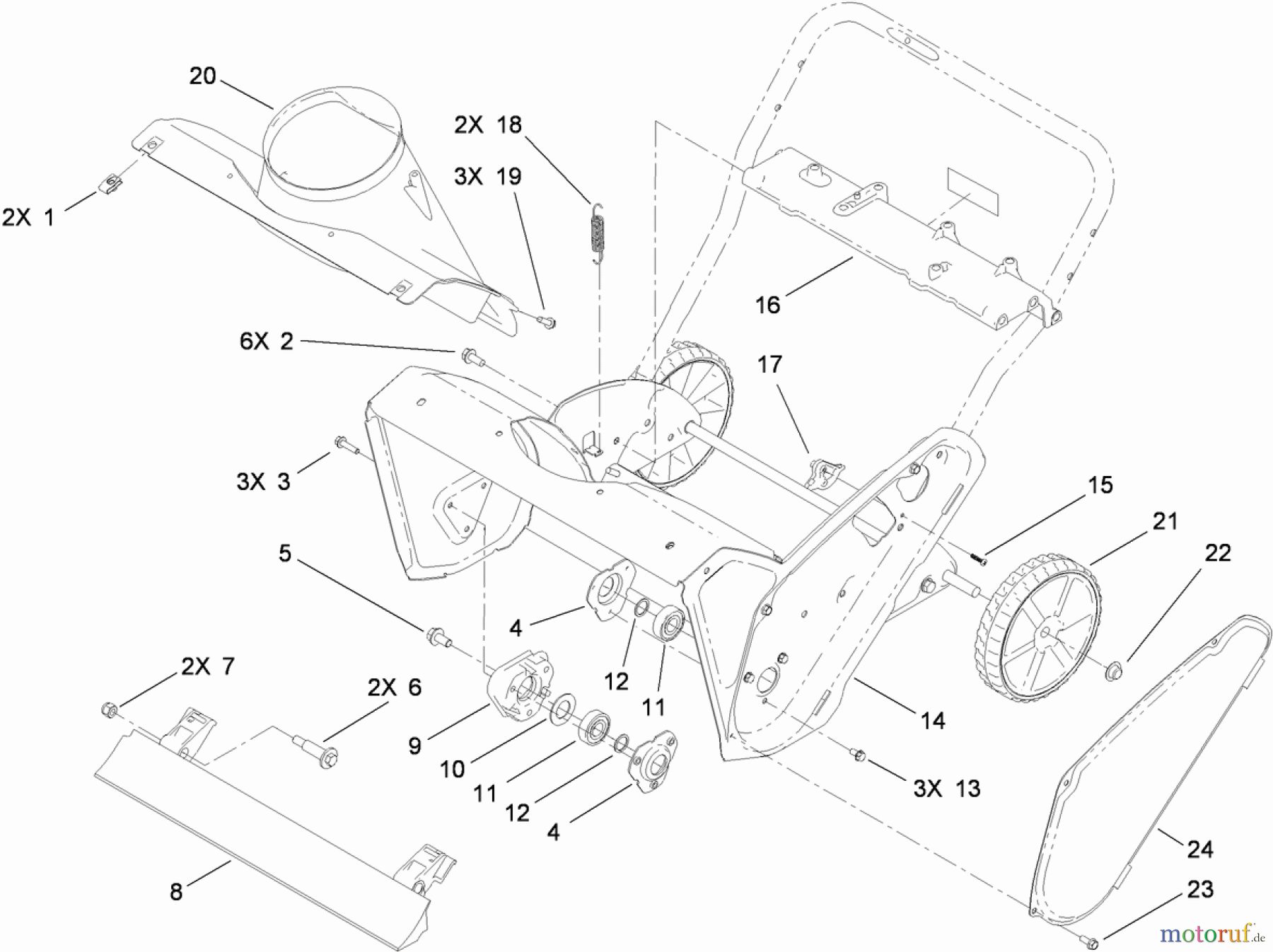  Toro Neu Snow Blowers/Snow Throwers Seite 1 38589 - Toro Power Clear Snowthrower, 2010 (310000001-310999999) MAIN FRAME ASSEMBLY