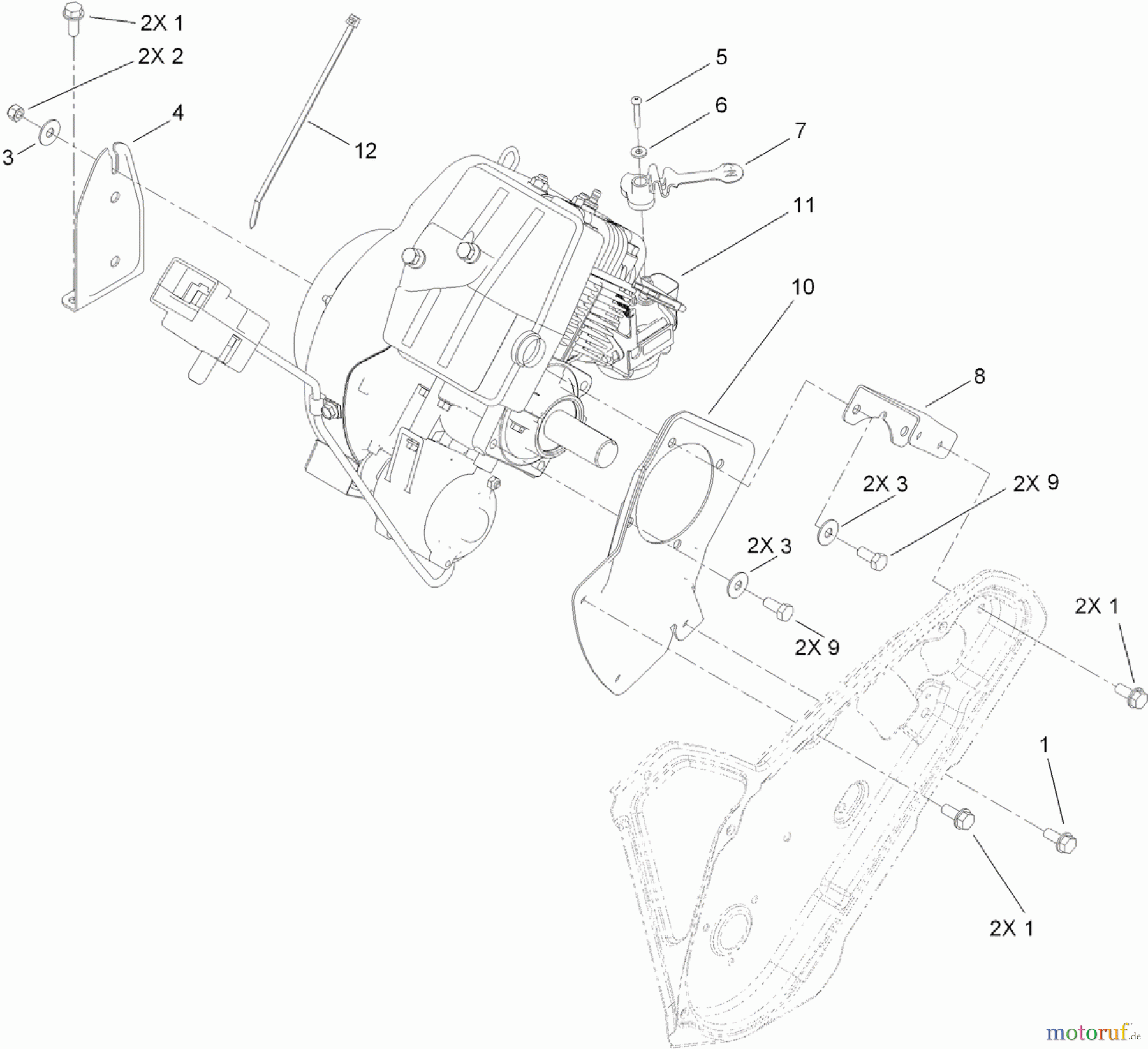  Toro Neu Snow Blowers/Snow Throwers Seite 1 38593 - Toro Power Clear Snowthrower, 2011 (311000001-311999999) ENGINE ASSEMBLY