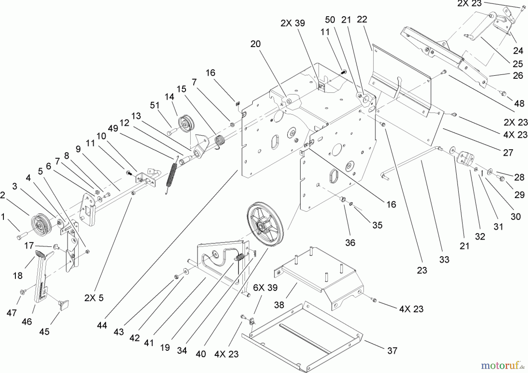  Toro Neu Snow Blowers/Snow Throwers Seite 1 38595 (6000) - Toro Power Max 6000 Snowthrower, 2007 (270000001-270999999) FRAME ASSEMBLY