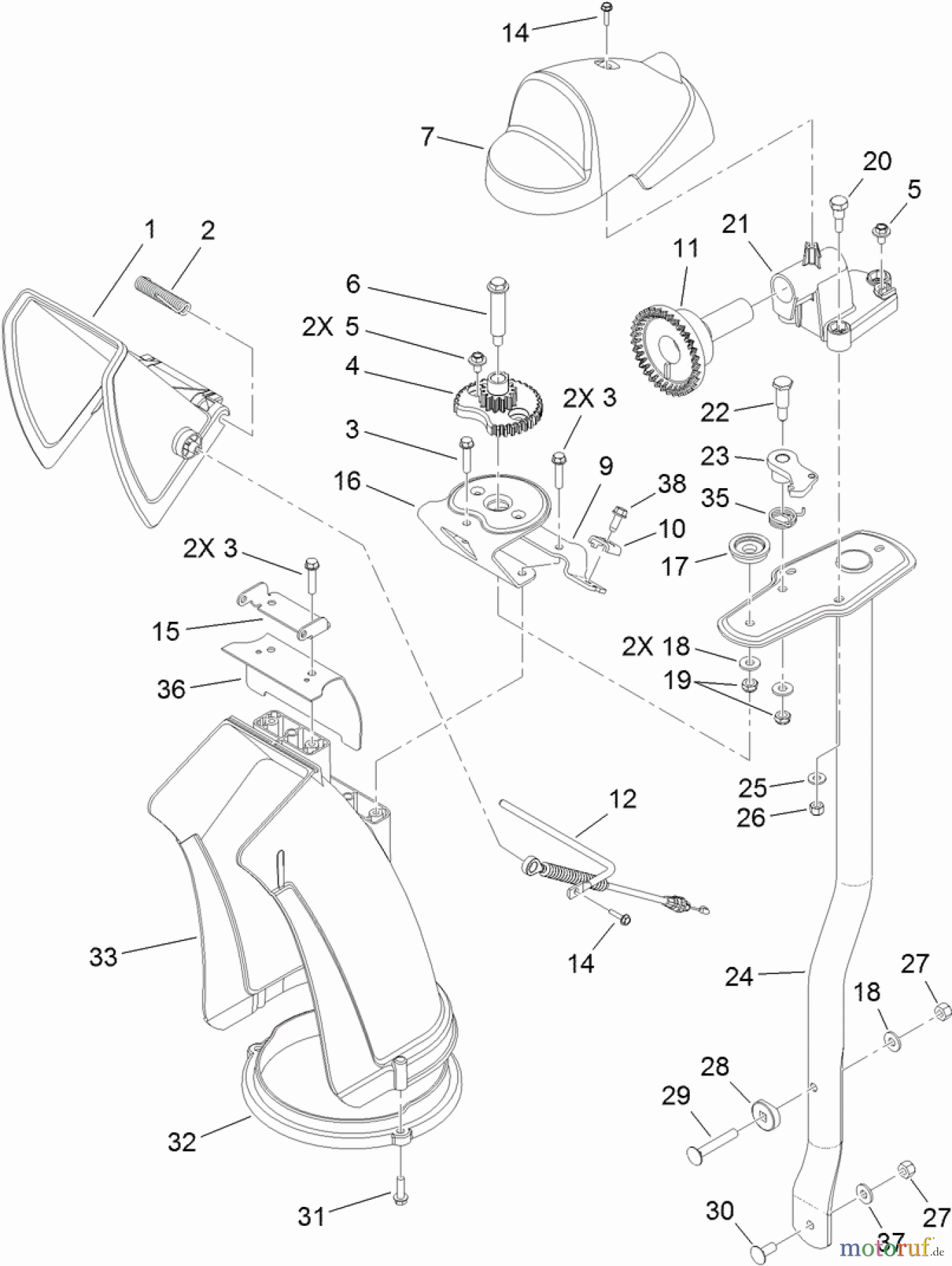  Toro Neu Snow Blowers/Snow Throwers Seite 1 38597 (826 O) - Toro Power Max 826 O Snowthrower, 2013 (SN 313000001-313999999) CHUTE ASSEMBLY