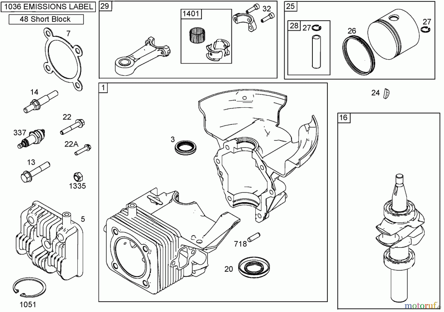  Toro Neu Snow Blowers/Snow Throwers Seite 1 38600 - Toro Snow Commander Snowthrower, 2004 (240000001-240999999) CRANKCASE, CRANKSHAFT, CYLINDER HEAD, AND CONNECTING ROD ASSEMBLIES BRIGGS AND STRATTON 084332-0130-E1