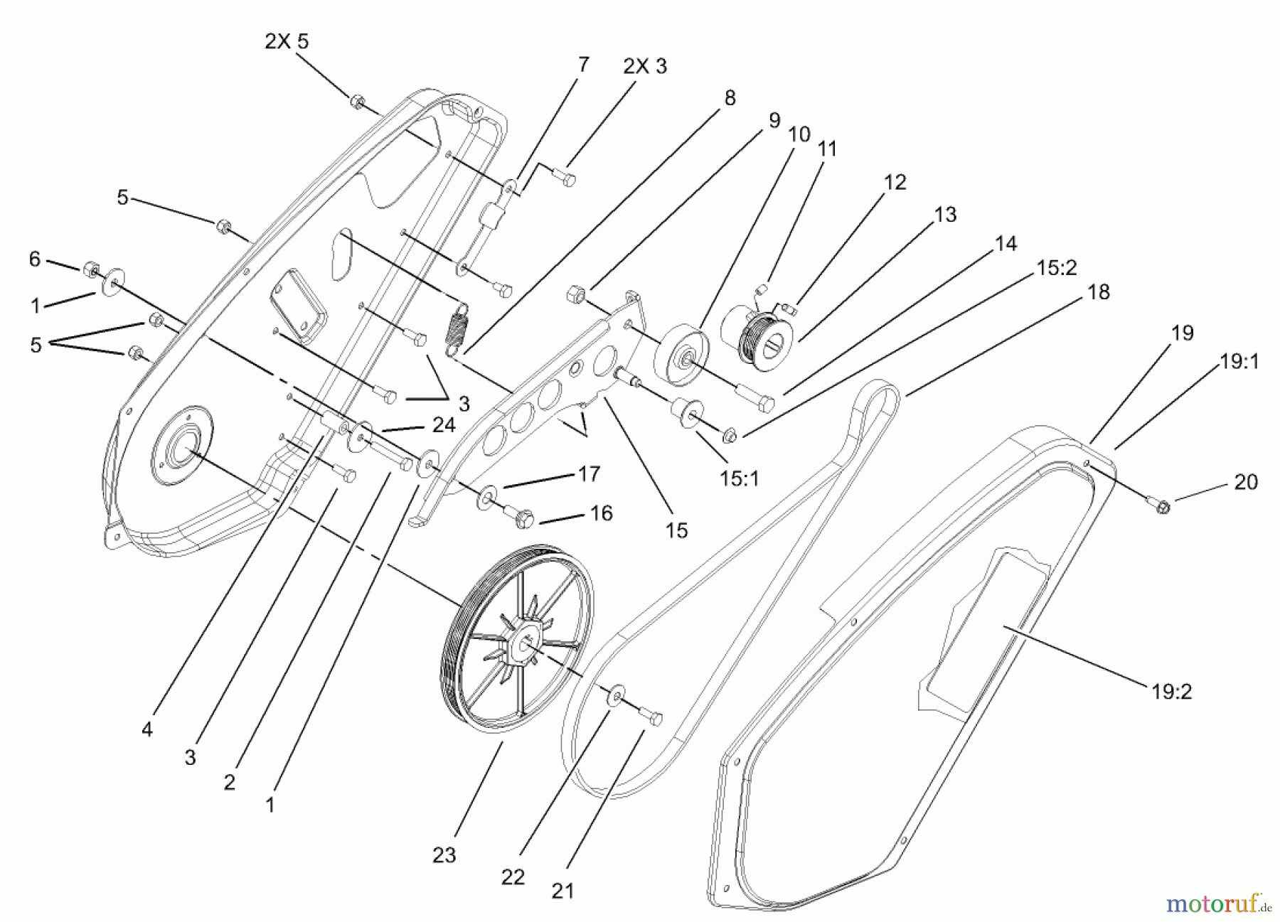  Toro Neu Snow Blowers/Snow Throwers Seite 1 38600 - Toro Snow Commander Snowthrower, 2004 (240000001-240999999) IMPELLER DRIVE ASSEMBLY