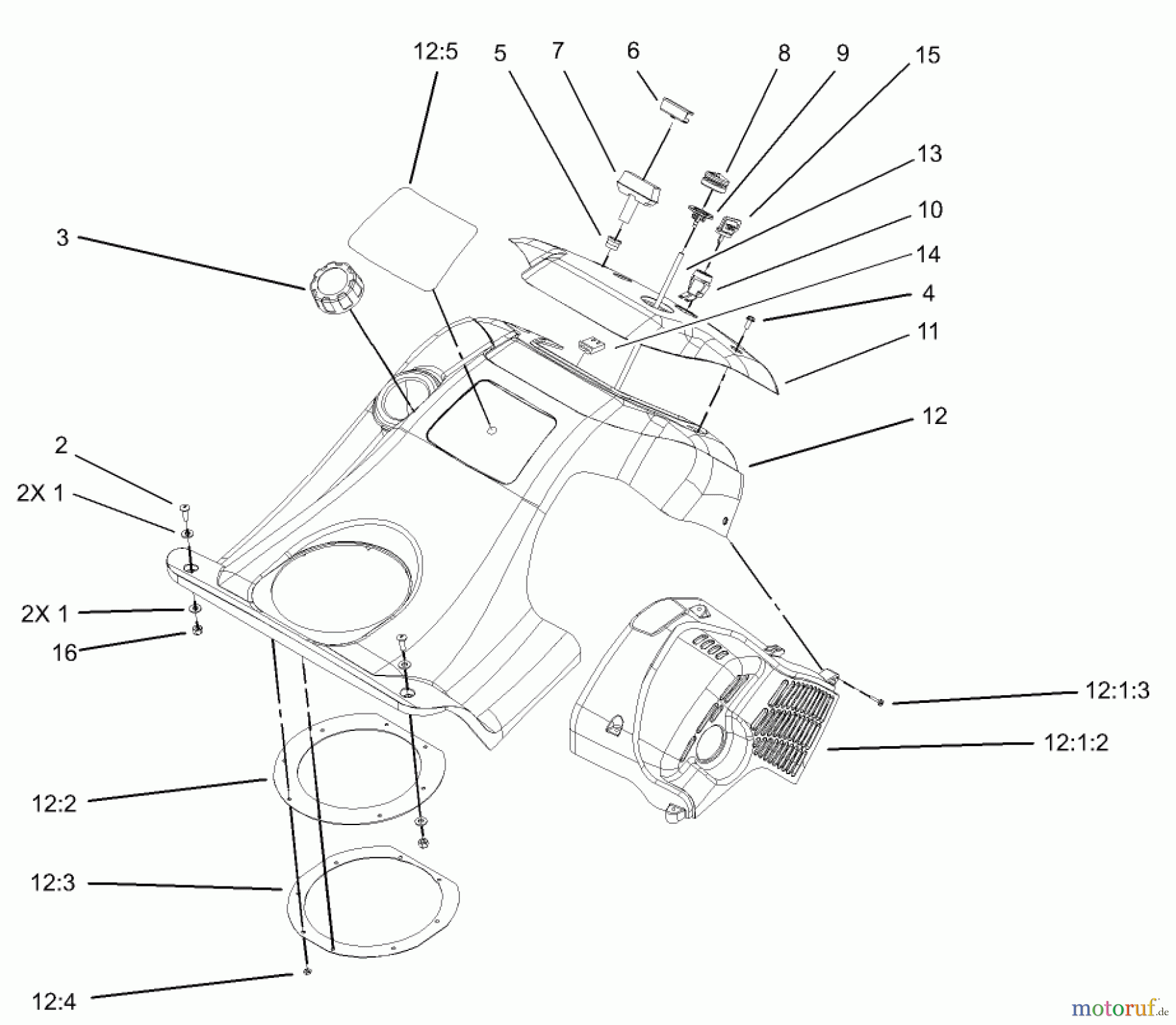  Toro Neu Snow Blowers/Snow Throwers Seite 1 38600 - Toro Snow Commander Snowthrower, 2005 (250000001-250999999) UPPER SHROUD AND CONTROL PANEL ASSEMBLY