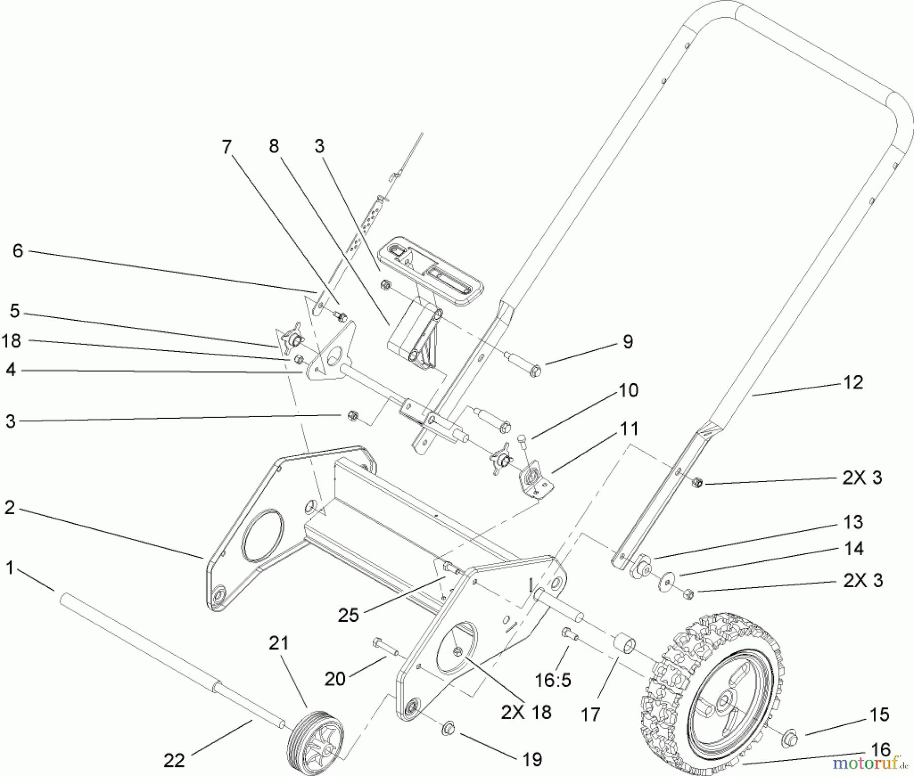  Toro Neu Snow Blowers/Snow Throwers Seite 1 38600 - Toro Snow Commander Snowthrower, 2006 (260010001-260999999) LOWER HANDLE ASSEMBLY