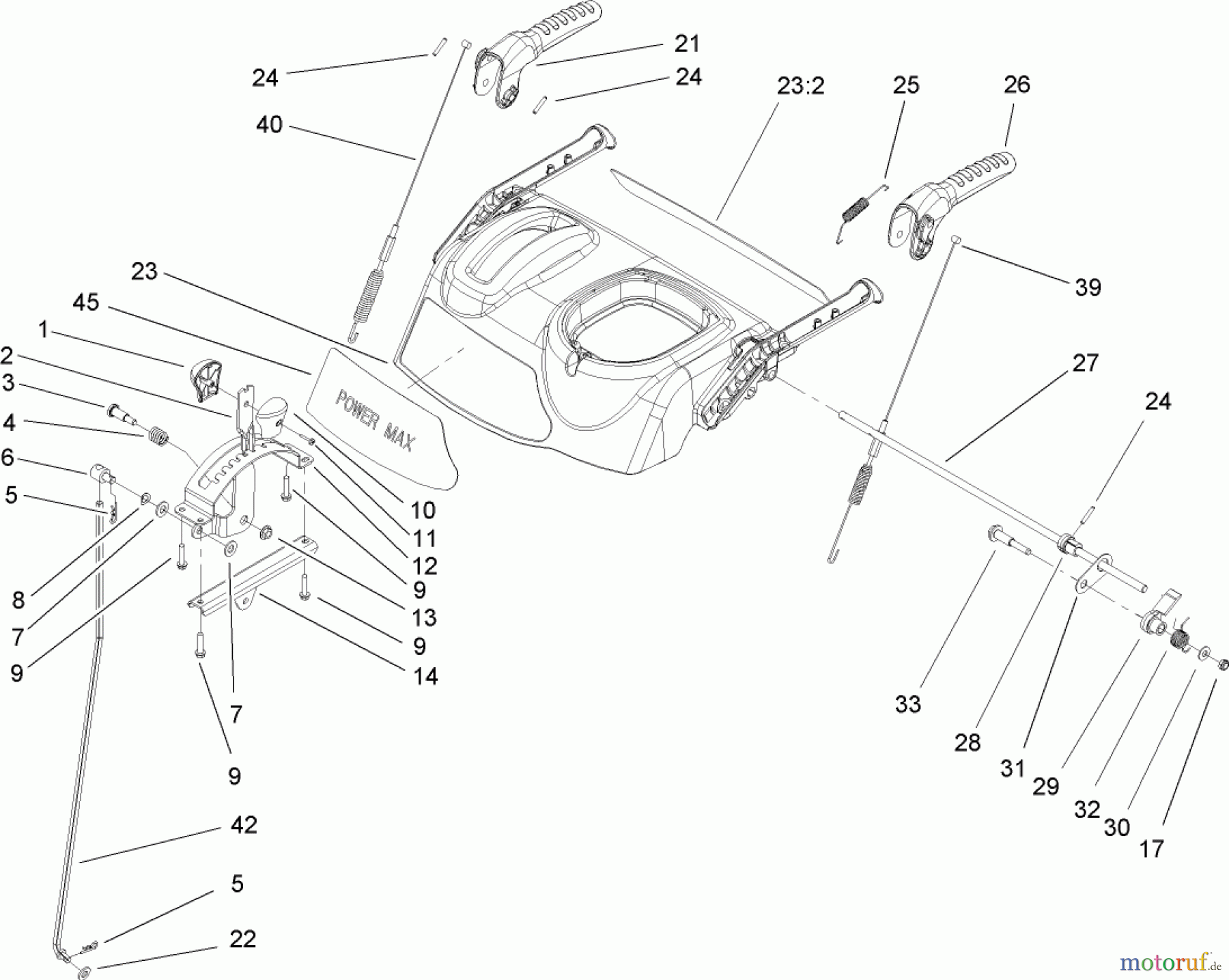  Toro Neu Snow Blowers/Snow Throwers Seite 2 38620 (826 LE) - Toro Power Max 826 LE Snowthrower, 2004 (240000001-240999999) HANDLE AND CONTROL ASSEMBLY