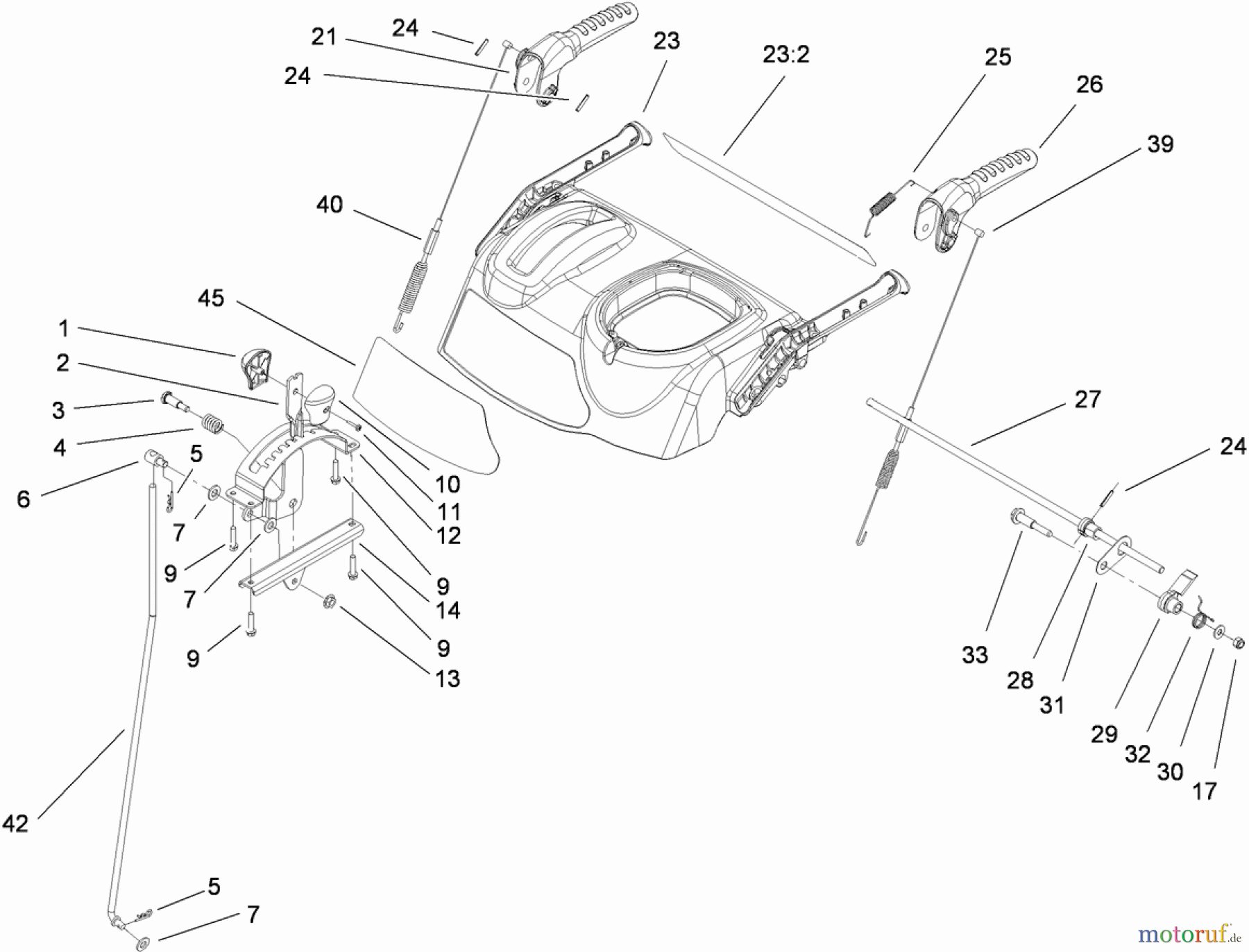  Toro Neu Snow Blowers/Snow Throwers Seite 2 38622 (826 LE) - Toro Power Max 826 LE Snowthrower, 2009 (290000001-290999999) HANDLE AND CONTROL ASSEMBLY