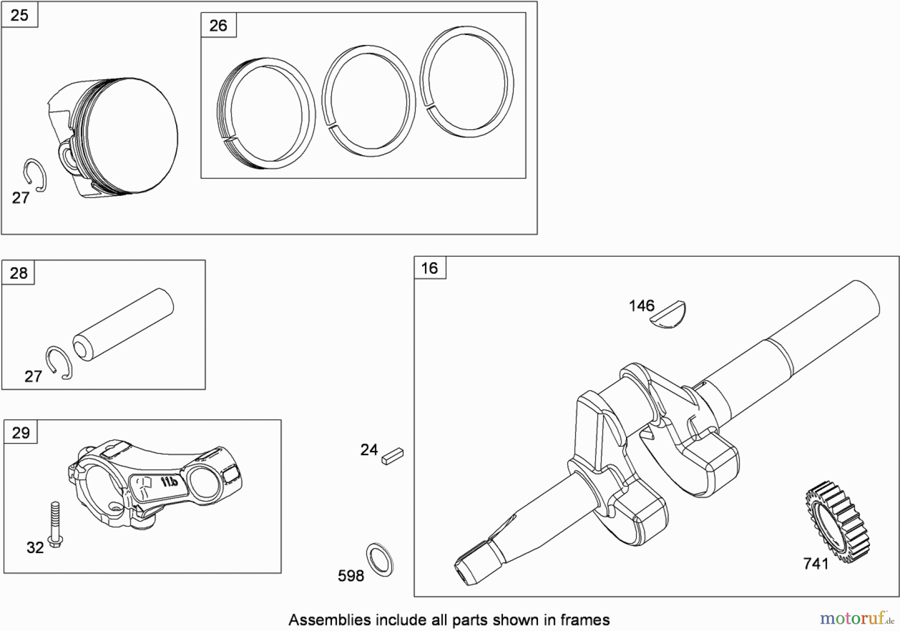  Toro Neu Snow Blowers/Snow Throwers Seite 2 38624 (826 OE) - Toro Power Max 826 OE Snowthrower, 2009 (290000001-290999999) CRANKSHAFT, PISTON, RING AND CONNECTING ROD ASSEMBLY BRIGGS AND STRATTON 15D104-0113-E8