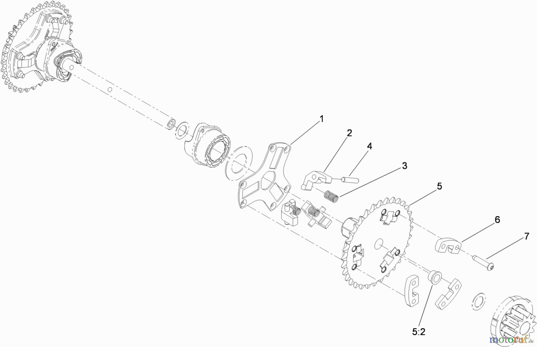  Toro Neu Snow Blowers/Snow Throwers Seite 2 38624W (826 OXE) - Toro Power Max 826 OXE Snowthrower, 2012 (SN 312000001-312008458) WHEEL CLUTCH SPROCKET ASSEMBLY