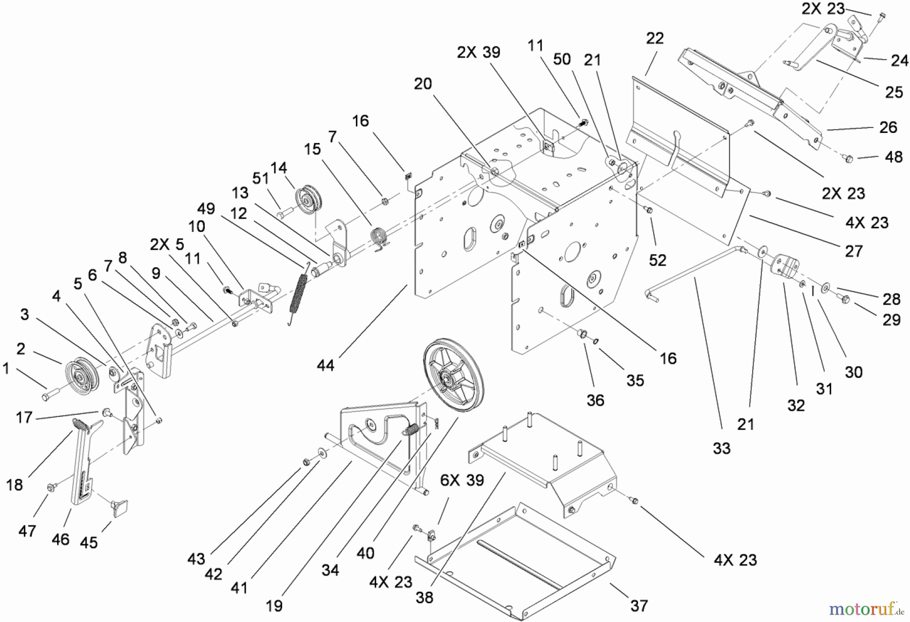  Toro Neu Snow Blowers/Snow Throwers Seite 2 38630 (828 LXE) - Toro Power Max 828 LXE Snowthrower, 2009 (290000001-290999999) FRAME ASSEMBLY