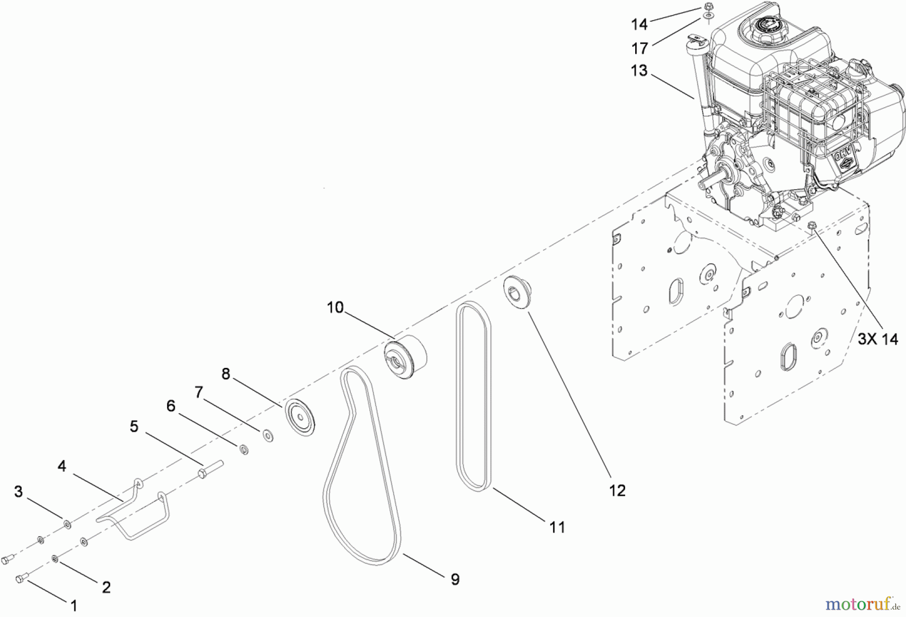  Toro Neu Snow Blowers/Snow Throwers Seite 2 38634 (828 OXE) - Toro Power Max 828 OXE Snowthrower, 2010 (310000001-310999999) ENGINE ASSEMBLY