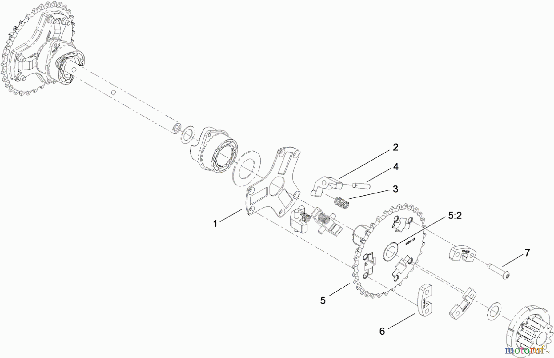  Toro Neu Snow Blowers/Snow Throwers Seite 2 38634 (828 OXE) - Toro Power Max 828 OXE Snowthrower, 2011 (311000001-311999999) WHEEL CLUTCH SPROCKET ASSEMBLY