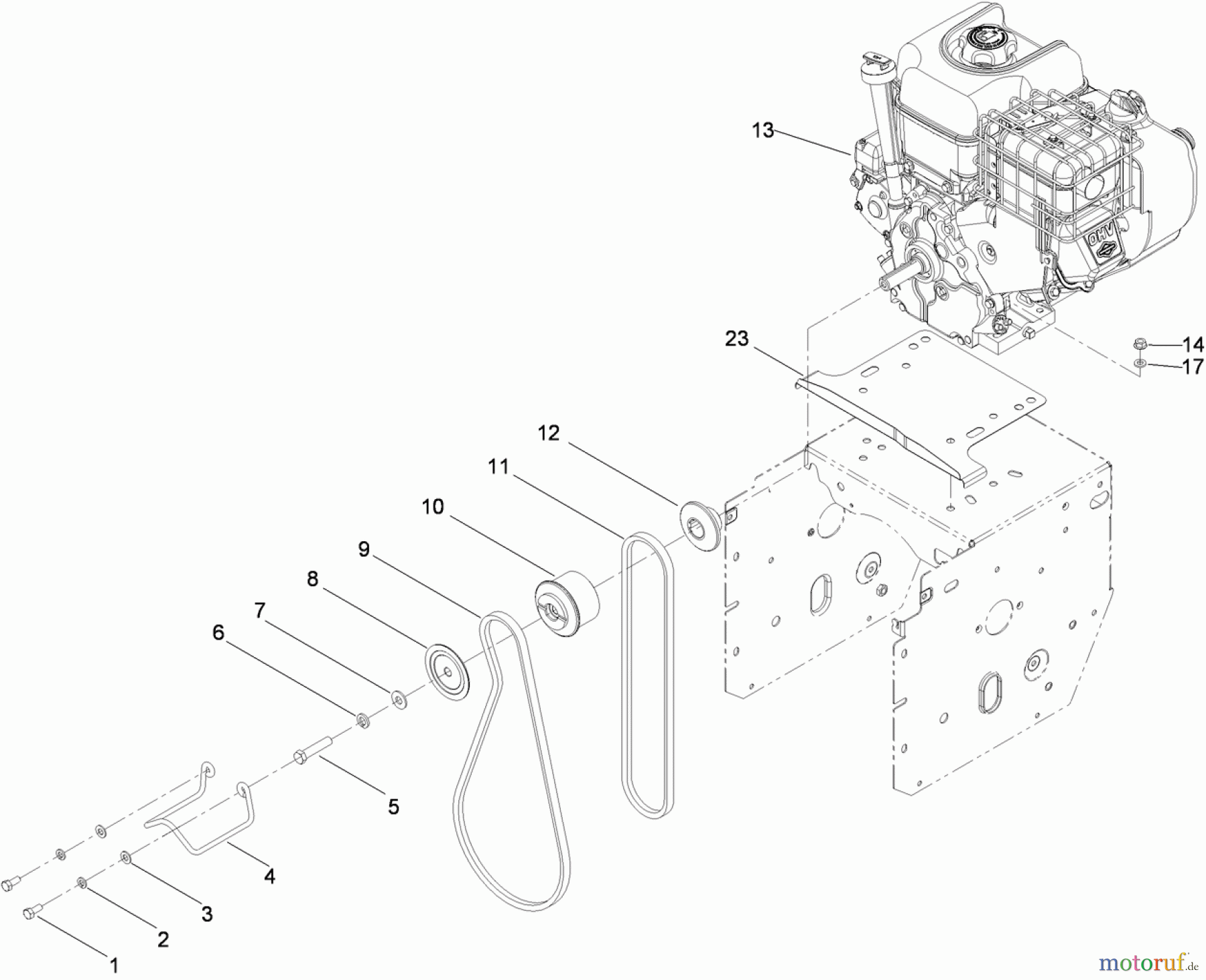  Toro Neu Snow Blowers/Snow Throwers Seite 2 38639 (828 OE) - Toro Power Max 828 OE Snowthrower, 2011 (311000001-311999999) ENGINE ASSEMBLY