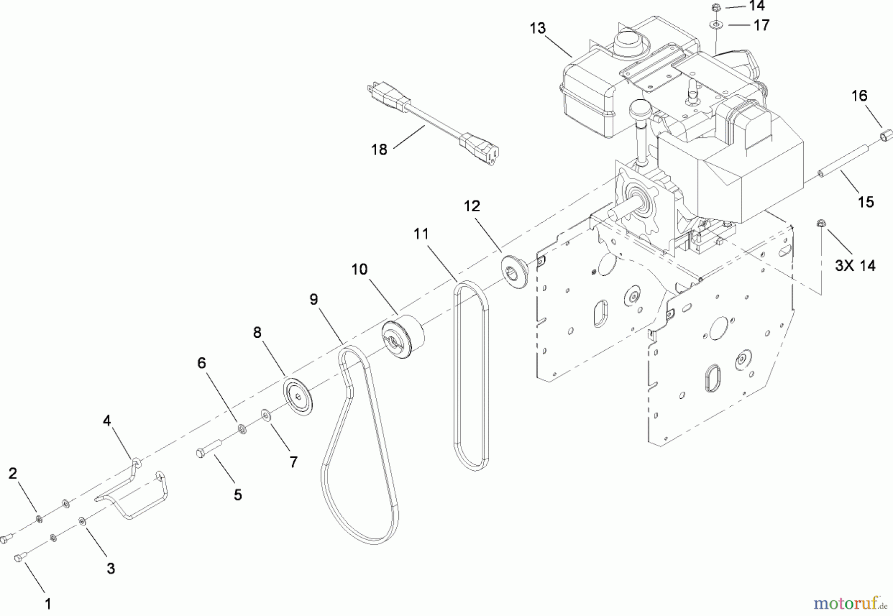  Toro Neu Snow Blowers/Snow Throwers Seite 2 38640 (1028 LXE) - Toro Power Max 1028 LXE Snowthrower, 2006 (260000001-260999999) ENGINE ASSEMBLY