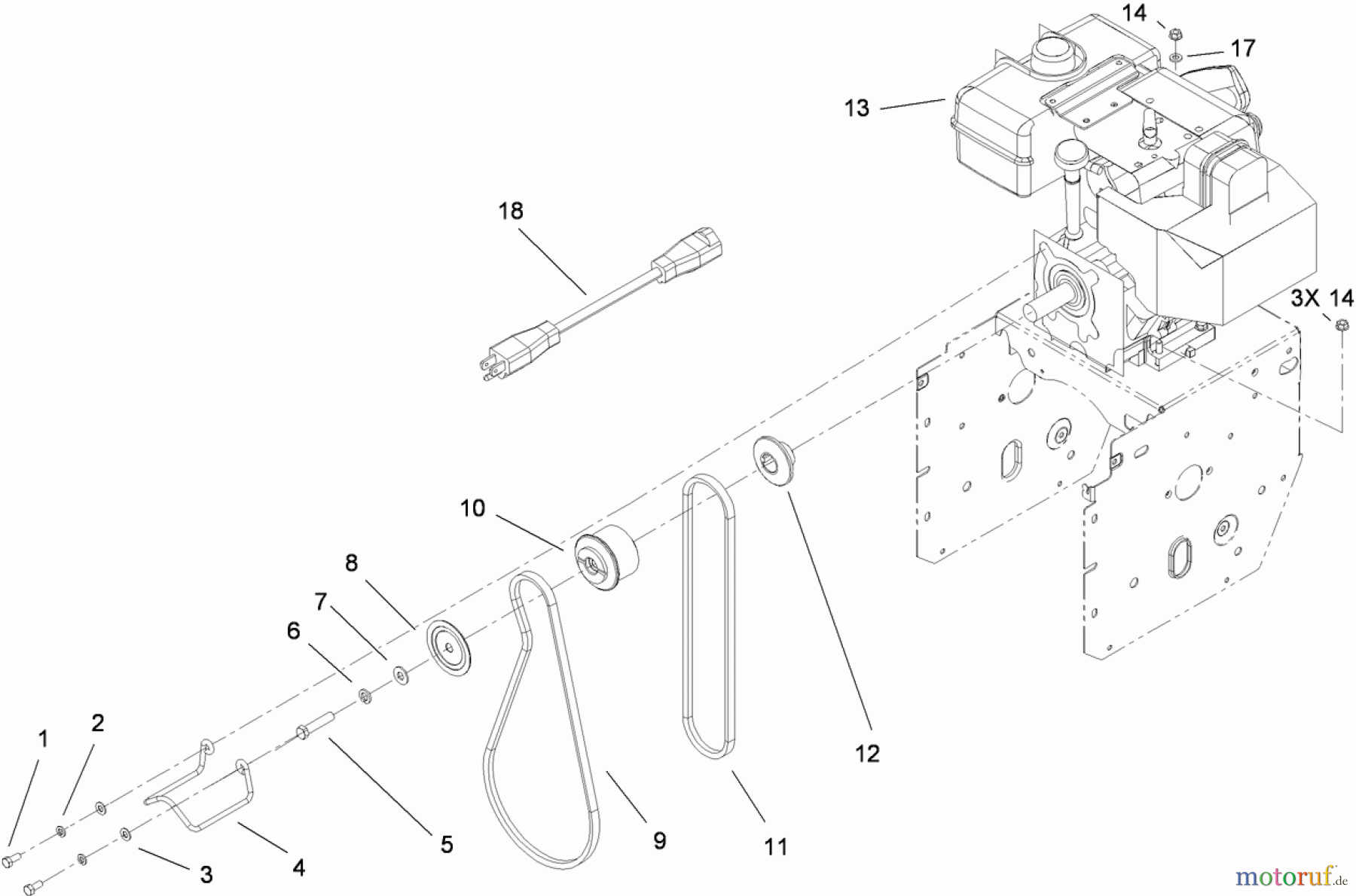  Toro Neu Snow Blowers/Snow Throwers Seite 2 38640 (1028 LXE) - Toro Power Max 1028 LXE Snowthrower, 2009 (290000001-290999999) ENGINE ASSEMBLY